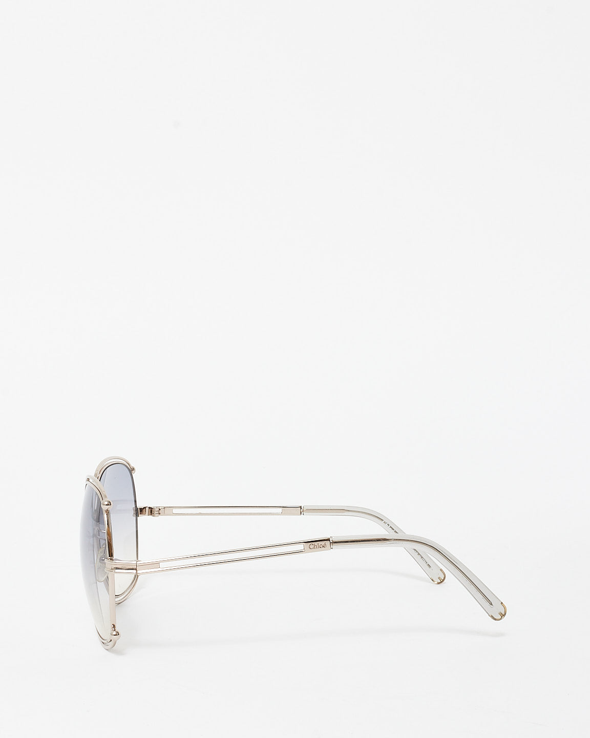 Chloé Grey 
Silver Oversized Square Frame Sunglasses