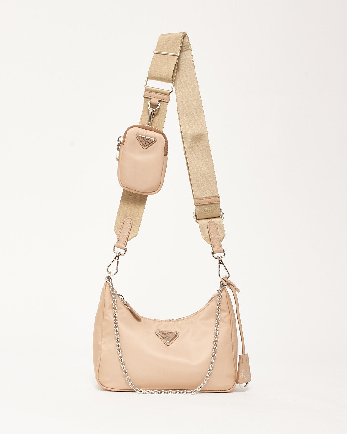 Prada Beige Nylon 2005 Re-Edition Crossbody Bag