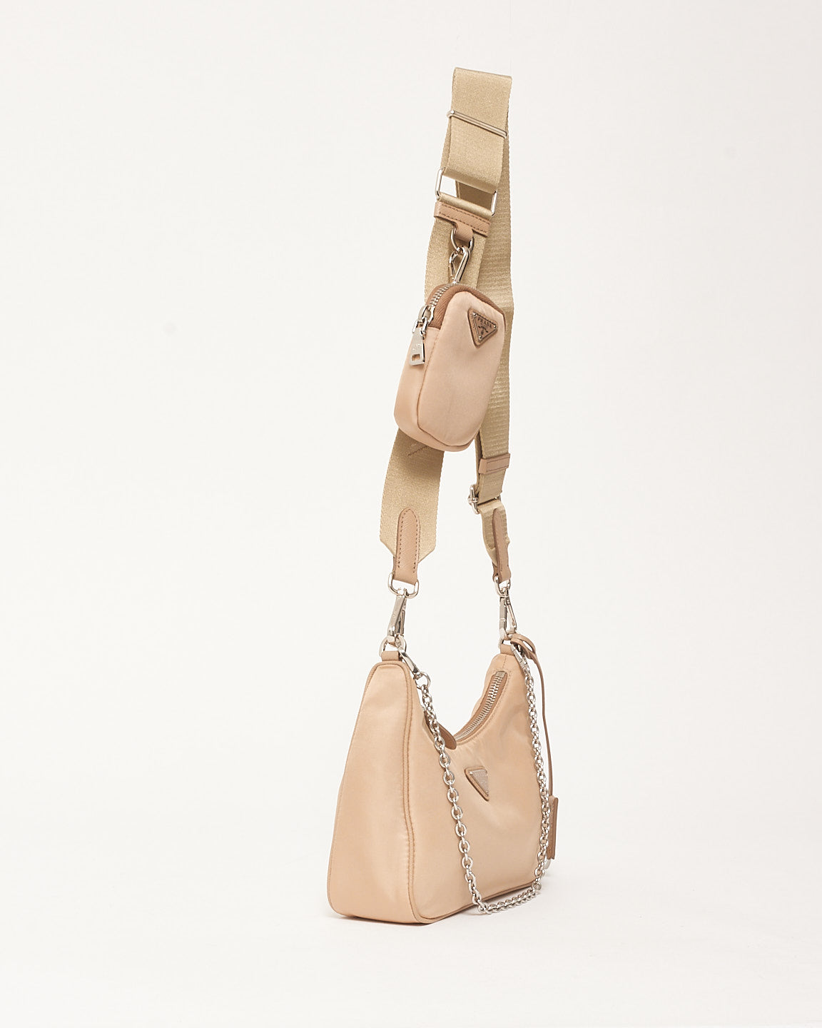 Prada Beige Nylon 2005 Re-Edition Crossbody Bag