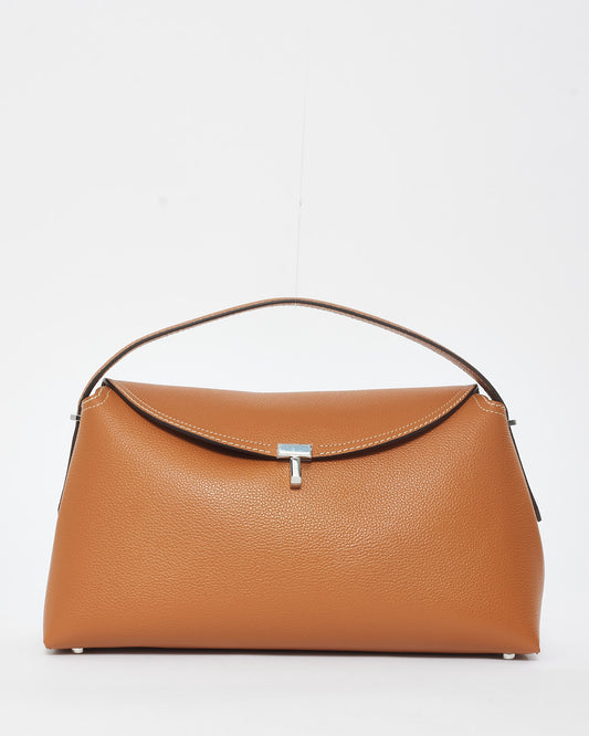 Totême Tan Leather T-Lock Bag