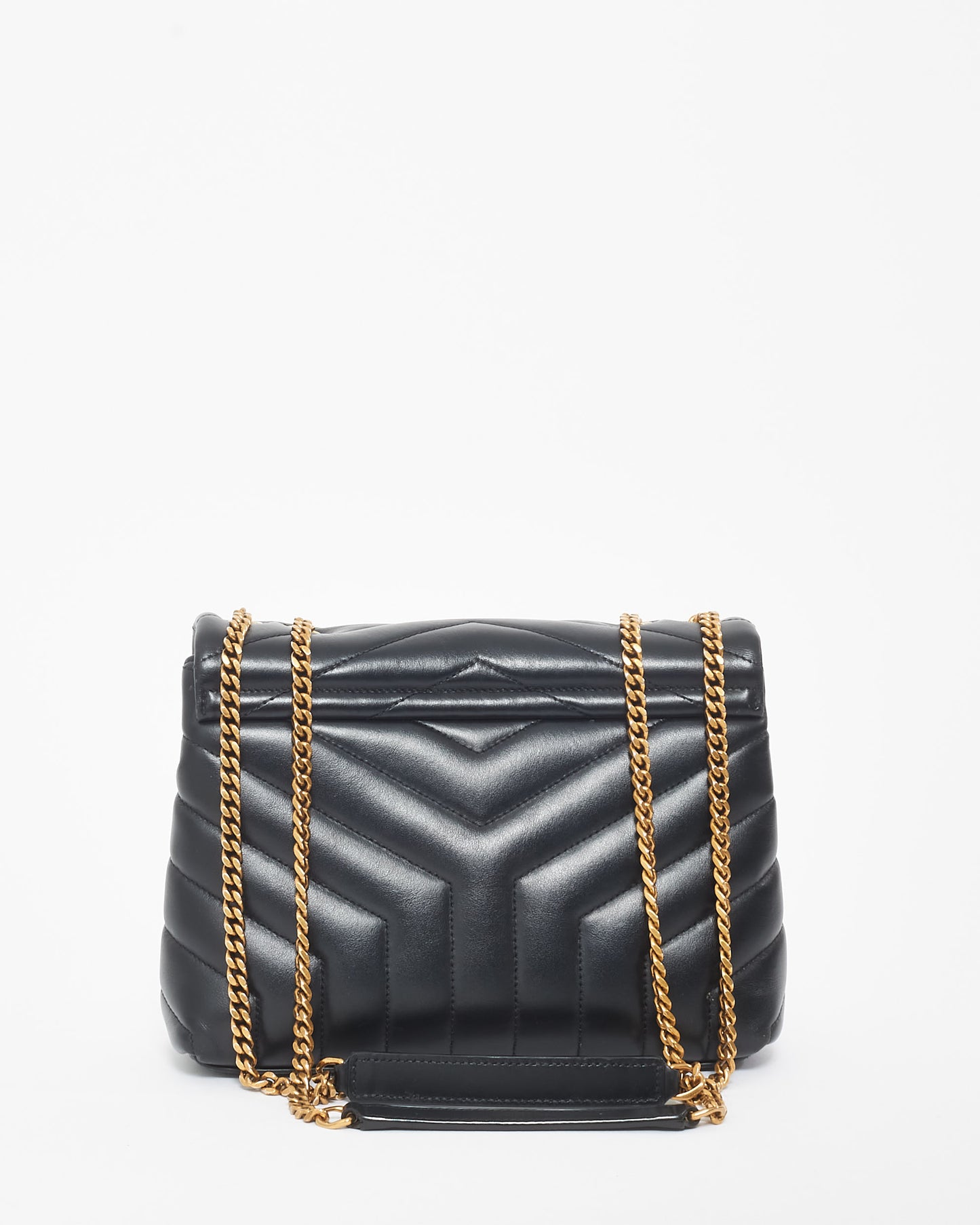 Saint Laurent Black Leather Small Loulou Shoulder Bag GHW