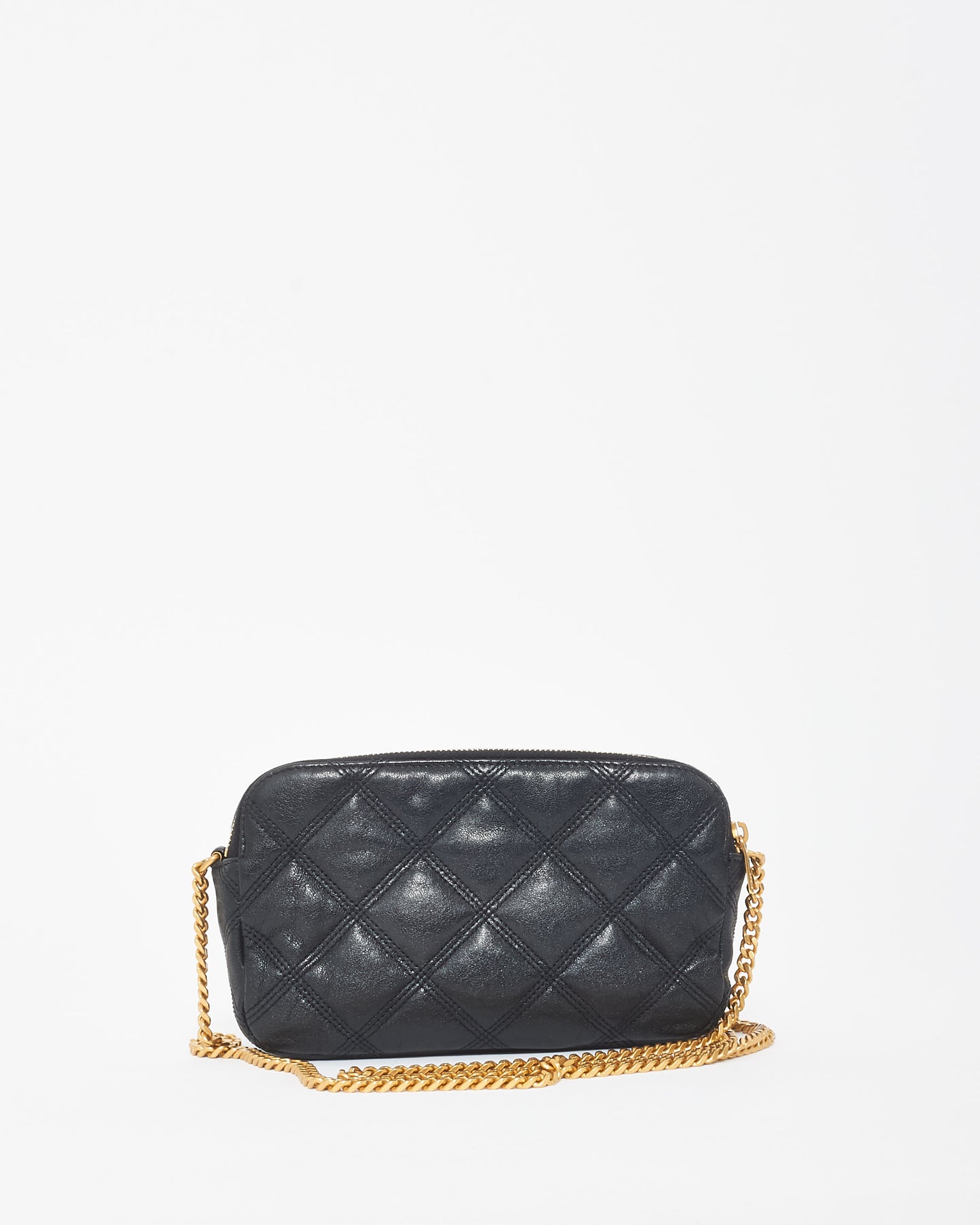 Saint Laurent Black Leather Logo Becky Crossbody Bag