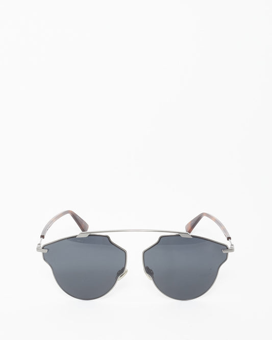 Dior Dark Silver 
Tortoise So Real Pop Pilot Sunglasses