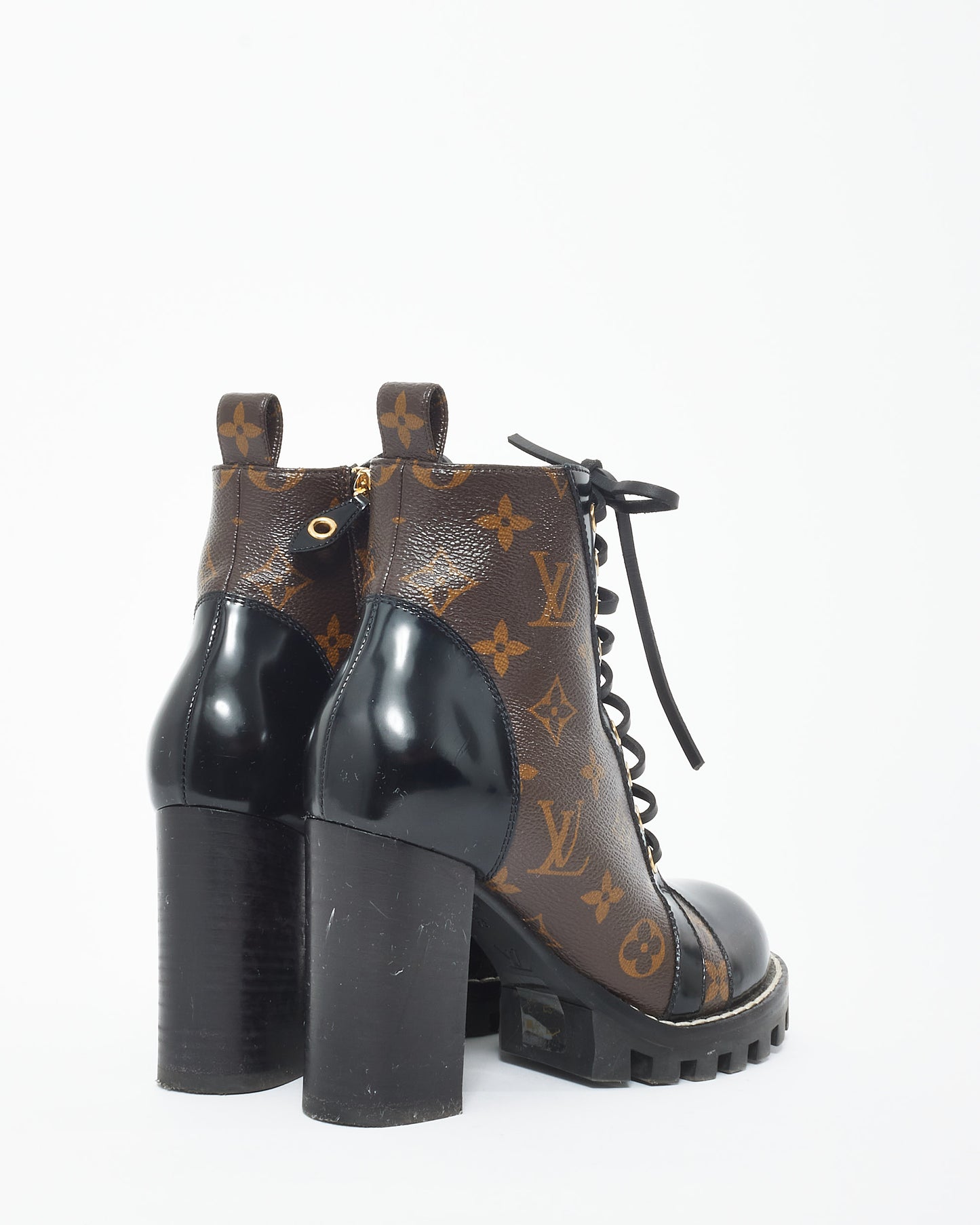 Louis Vuitton Monogram Lace Up Star Trail Combat Boots - 36