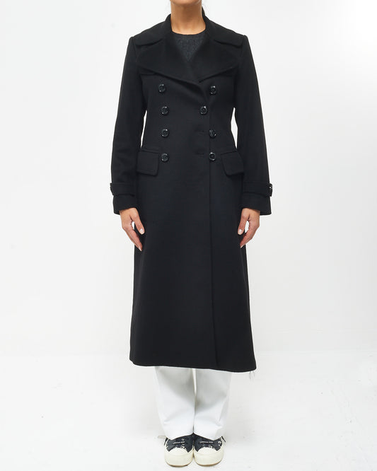 Burberry Black Cashmere Double Breasted Coat - US 4