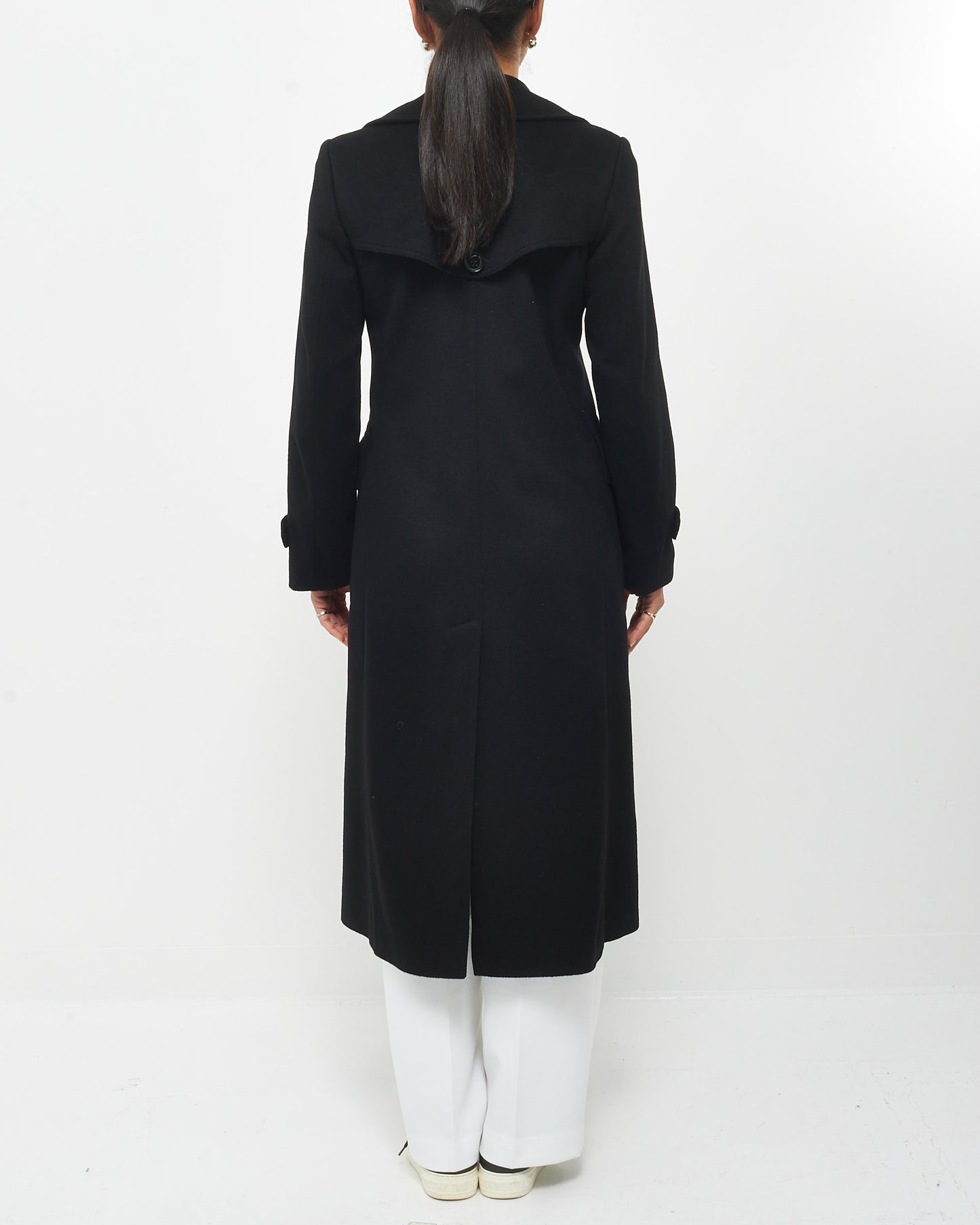 Burberry Black Cashmere Double Breasted Coat - US 4