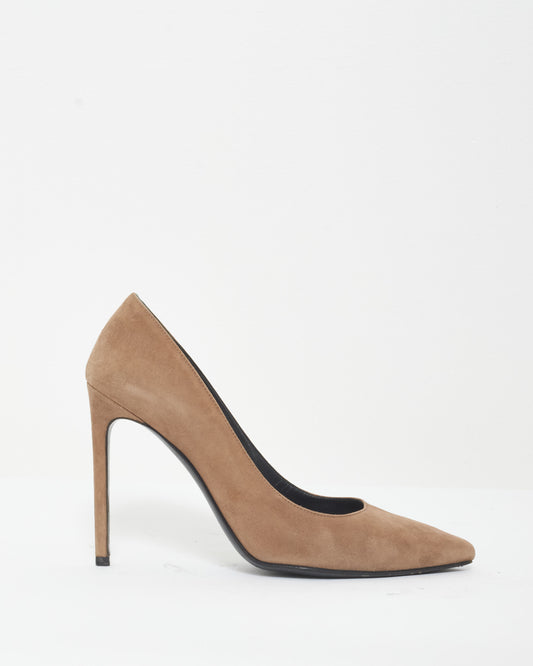 Saint Laurent Light Brown Suede Pumps - 37.5