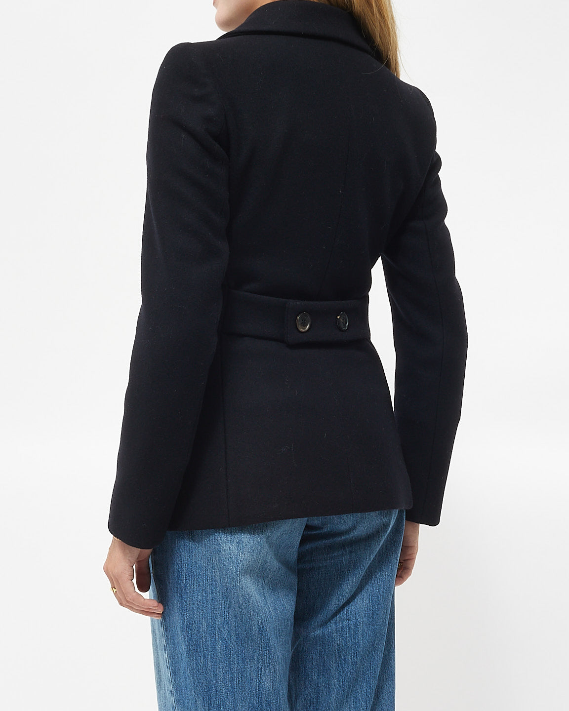 Prada Navy Wool Coat - 38