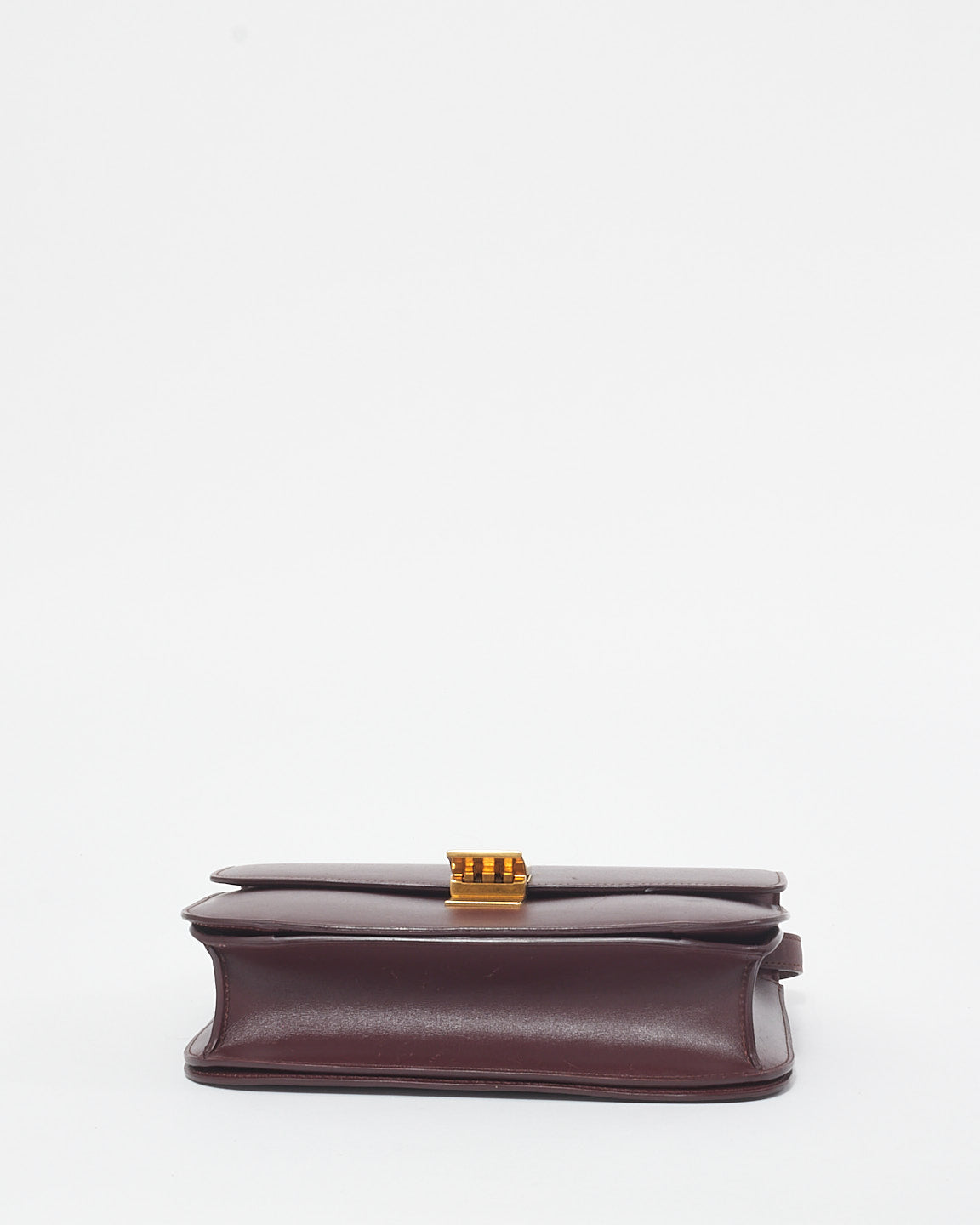 Celine Burgundy Leather Box Crossbody Bag