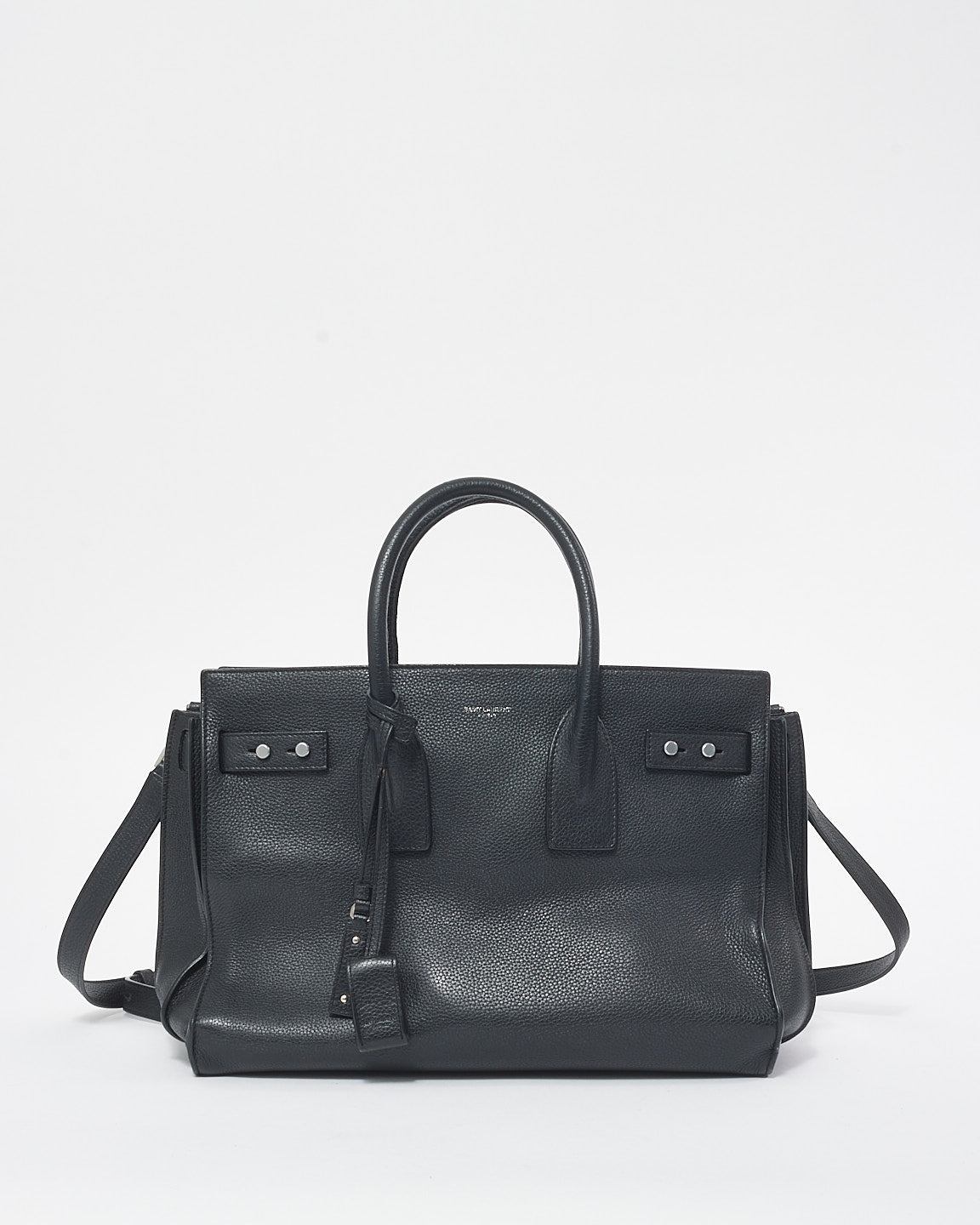 Saint Laurent Black Grained Leather Medium Sac Du Jour