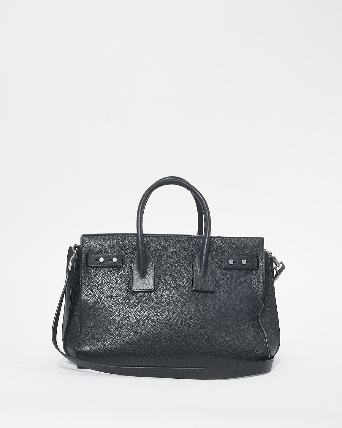 Saint Laurent Black Grained Leather Medium Sac Du Jour