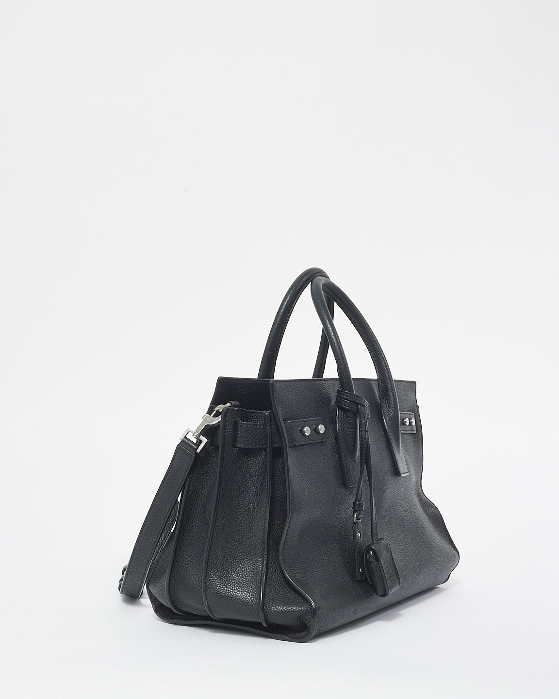 Saint Laurent Black Grained Leather Medium Sac Du Jour