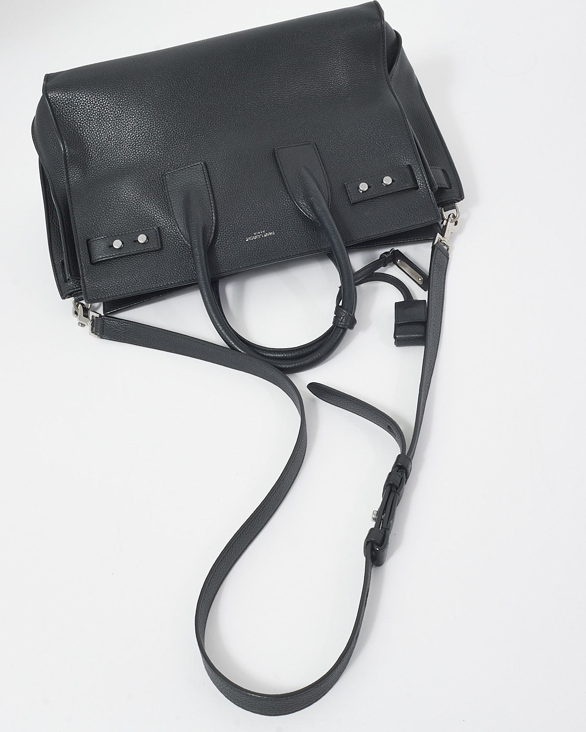 Saint Laurent Black Grained Leather Medium Sac Du Jour