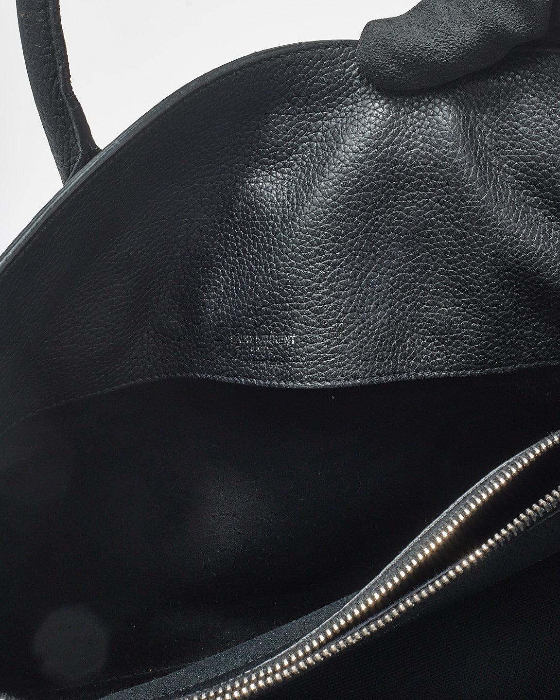 Saint Laurent Black Grained Leather Medium Sac Du Jour