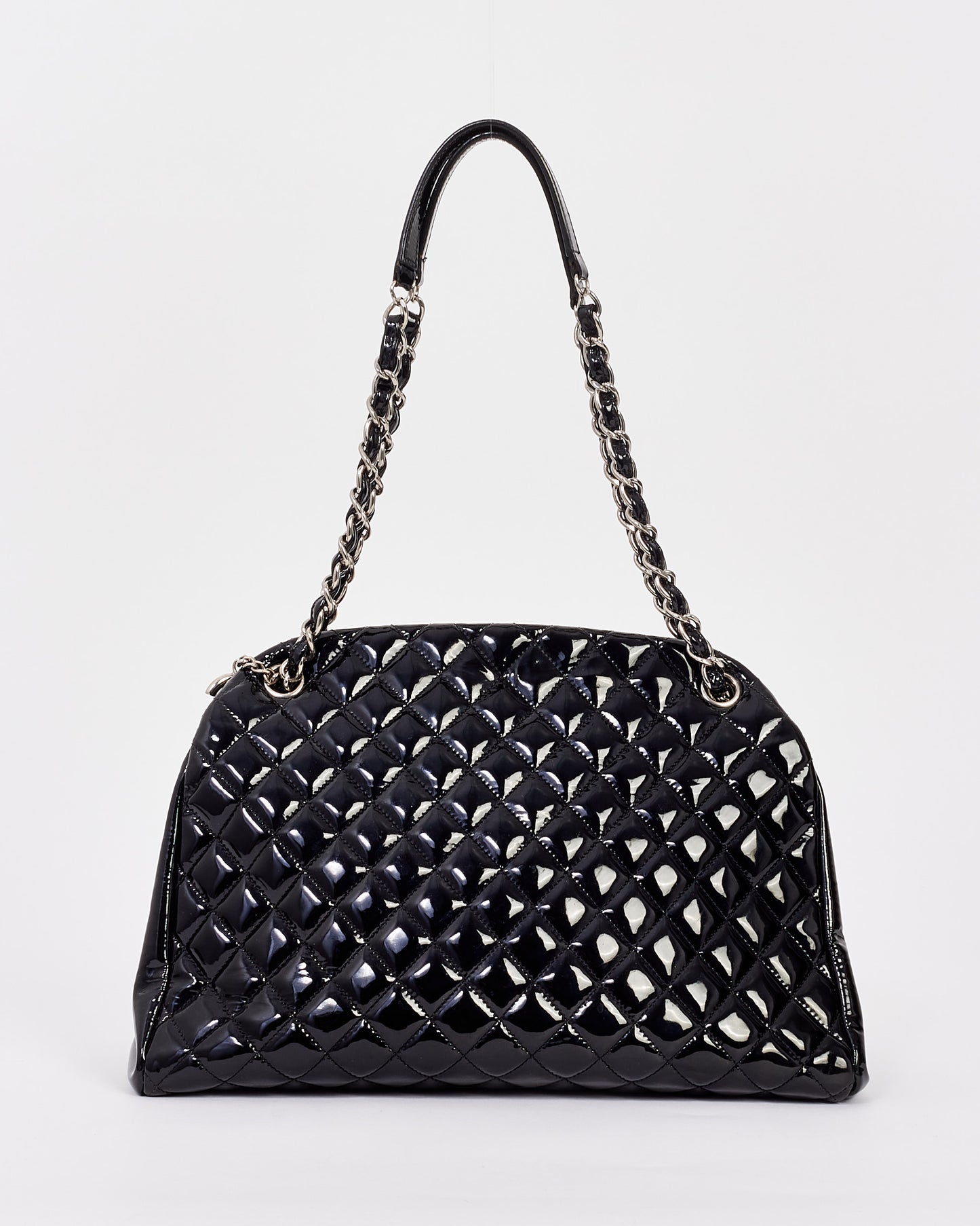 Chanel Black Patent Quilted Leather Mademoiselle Bag