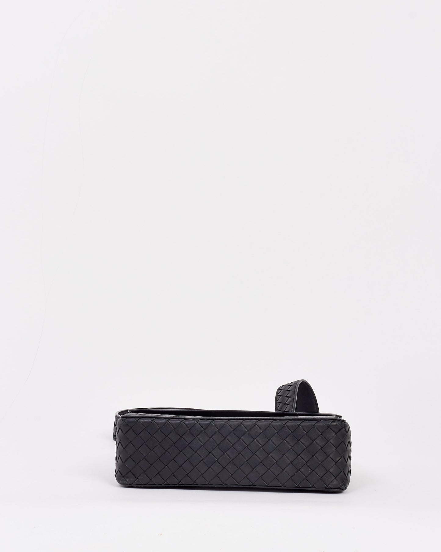 Bottega Veneta Black Intrecciato Top Handle Crossbody Bag