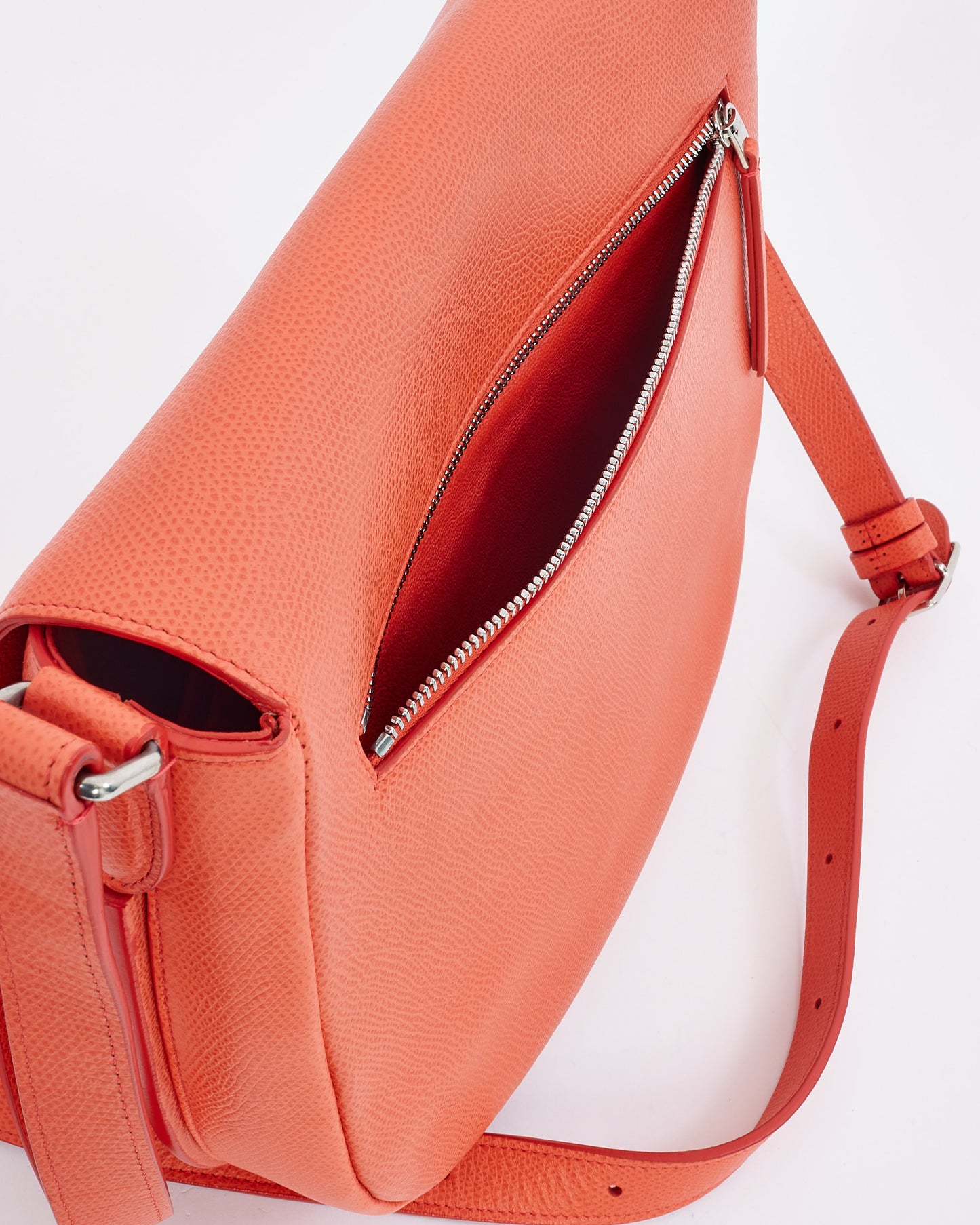 Celine Coral Grained Leather Messenger Trotteur Bag