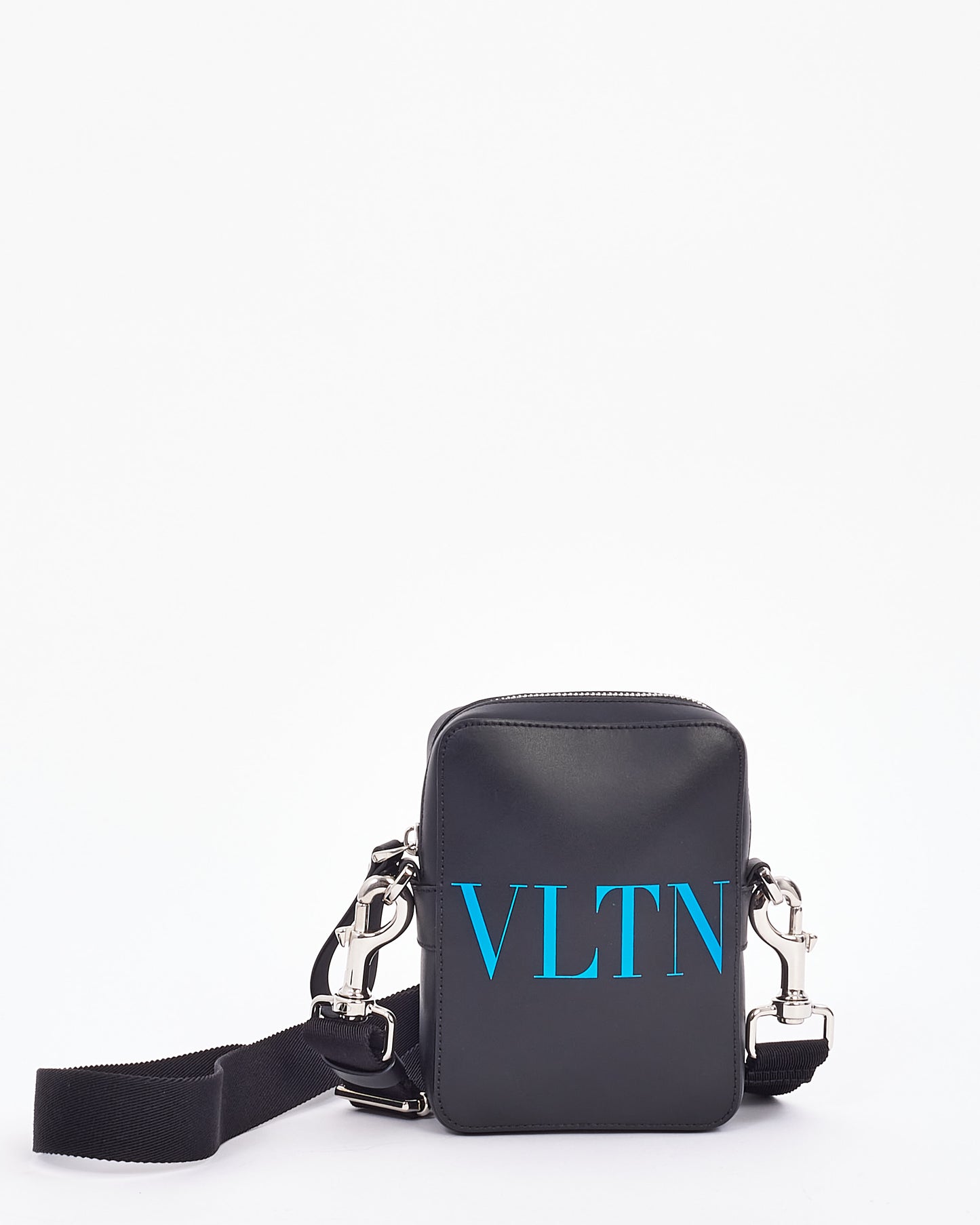 Valentino Black Leather Small VLTN Crossbody Bag