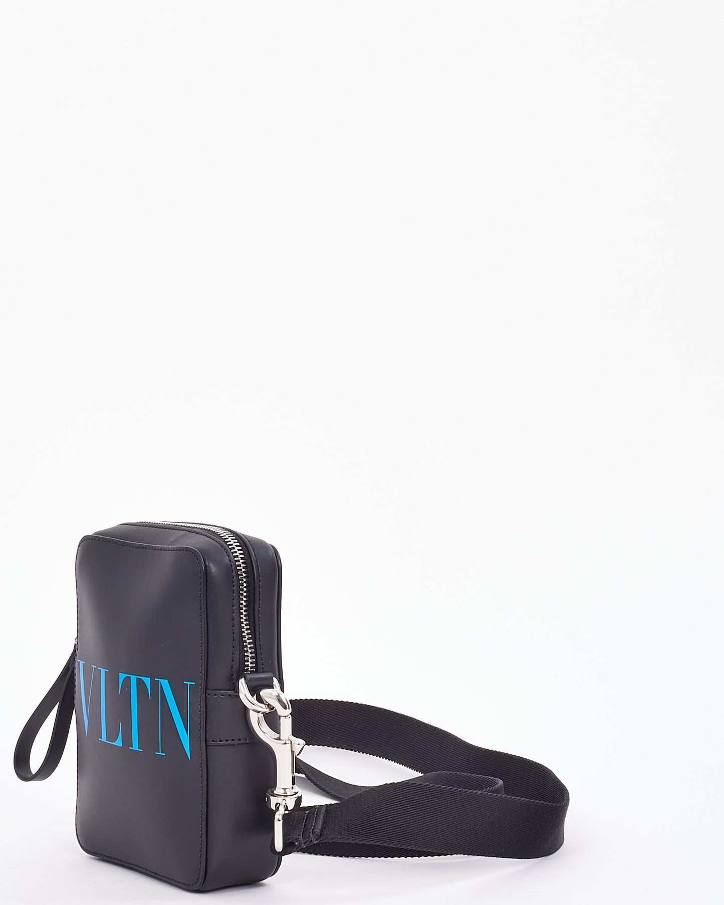 Valentino Black Leather Small VLTN Crossbody Bag