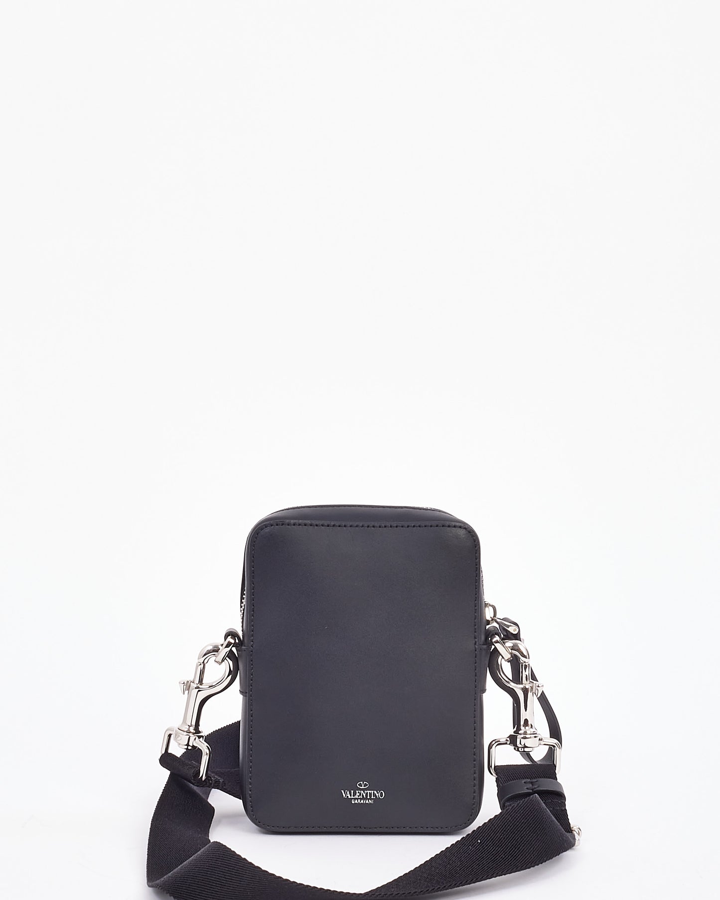 Valentino Black Leather Small VLTN Crossbody Bag