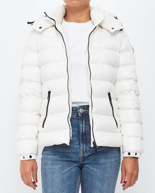 Moncler blanc avec garniture noire Bady courte doudoune Puffer - 2