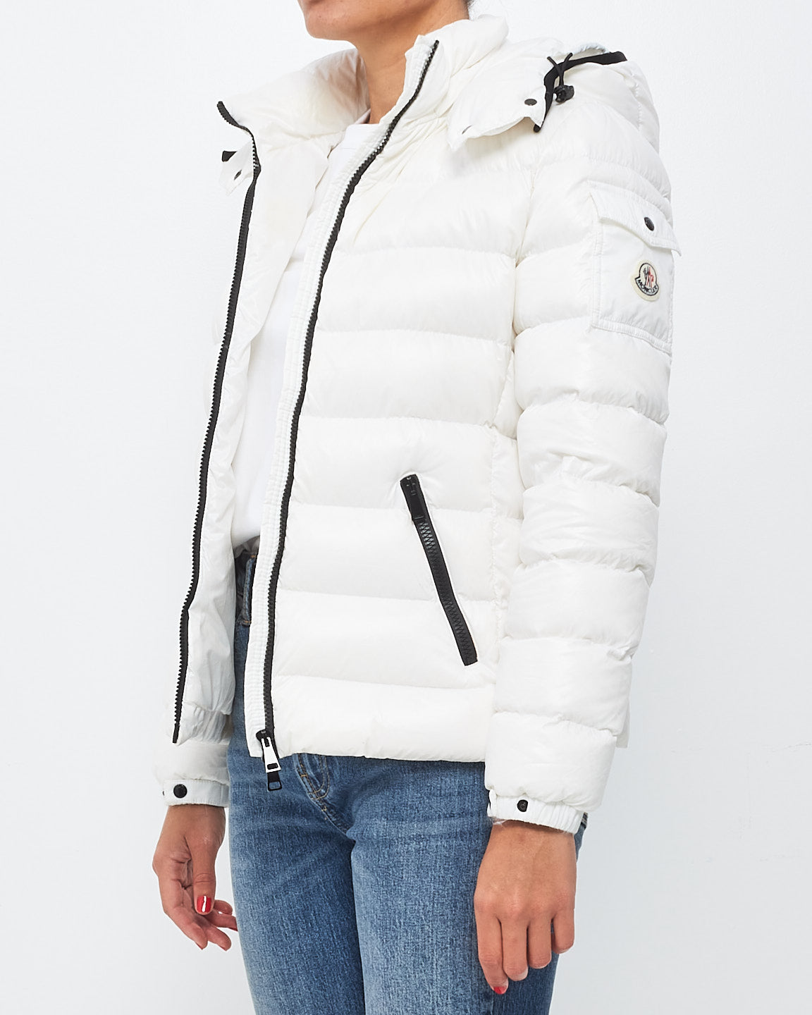 Moncler White With Black Trimming Bady Short Down Jacket Puffer - 2