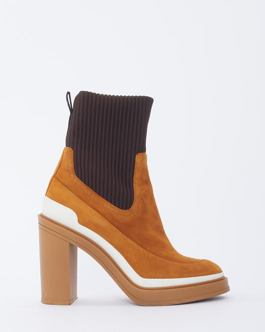 Hermès Tan Suede Vandal Ankle Boots - 40