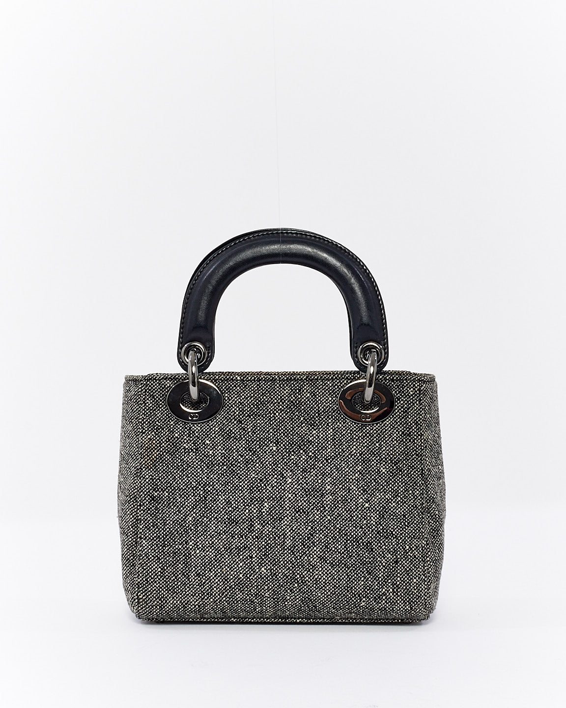 Dior Vintage Black Tweed Mini Lady Dior Tote - NO STRAP