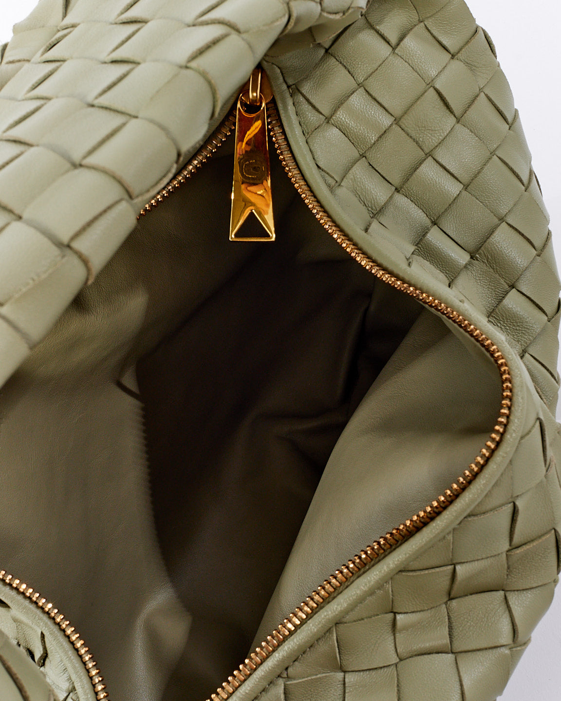 Bottega Veneta Green "Travertine" Intrecciato Leather Teen Jodie Bag