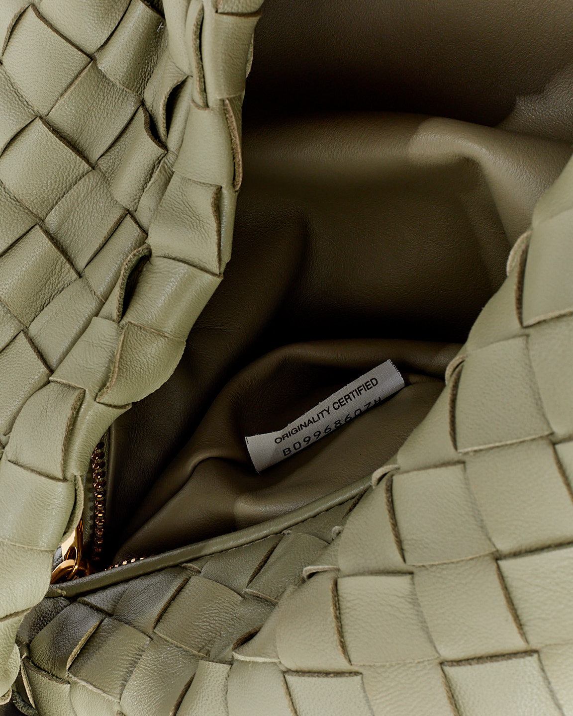 Bottega Veneta Green "Travertine" Intrecciato Leather Teen Jodie Bag