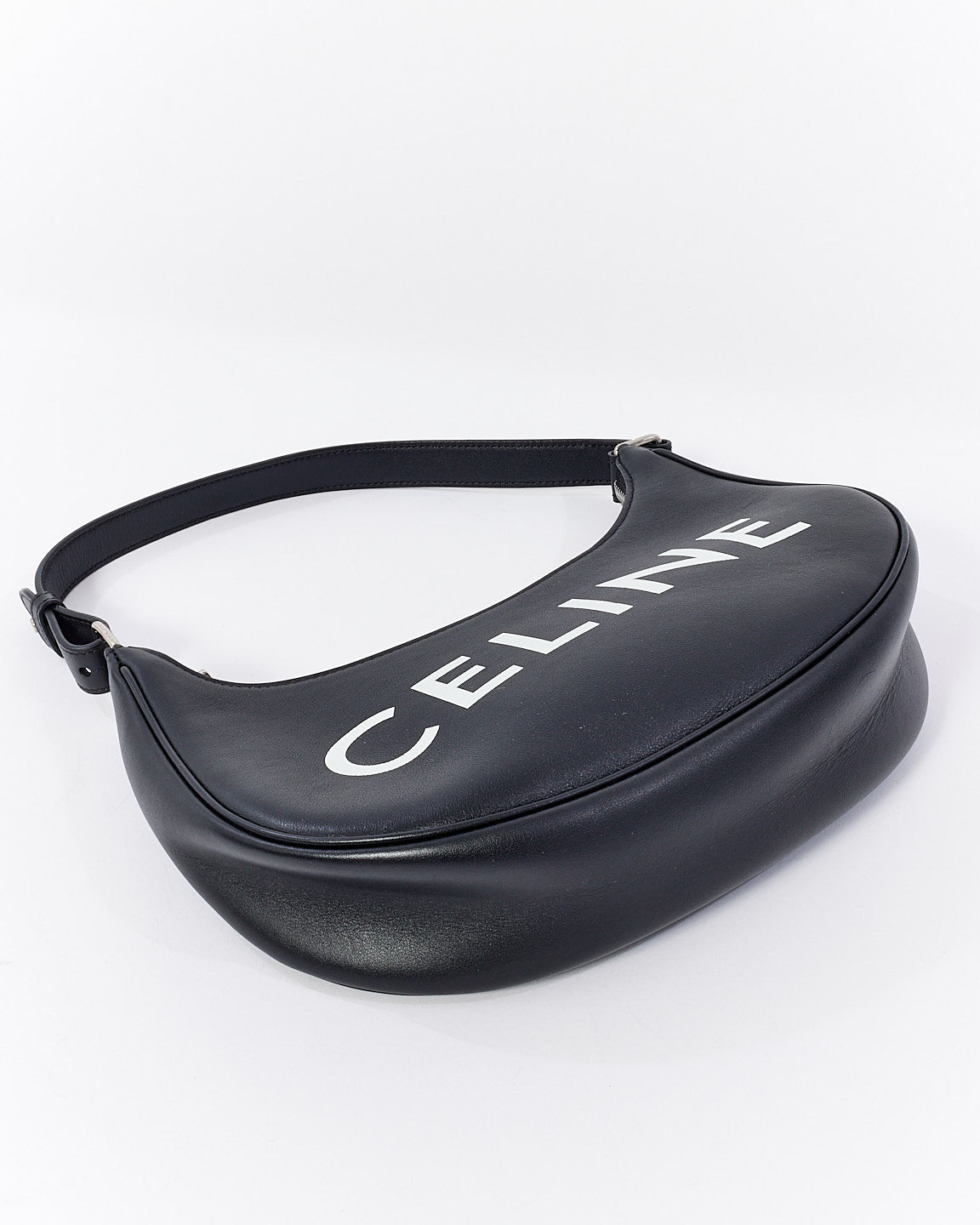 Celine Black Smooth Leather Logo Ava Bag