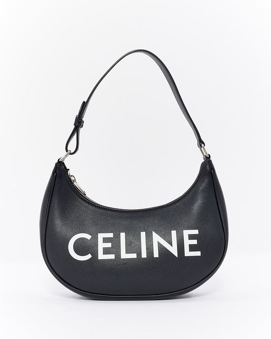 Celine Black Smooth Leather Logo Ava Bag