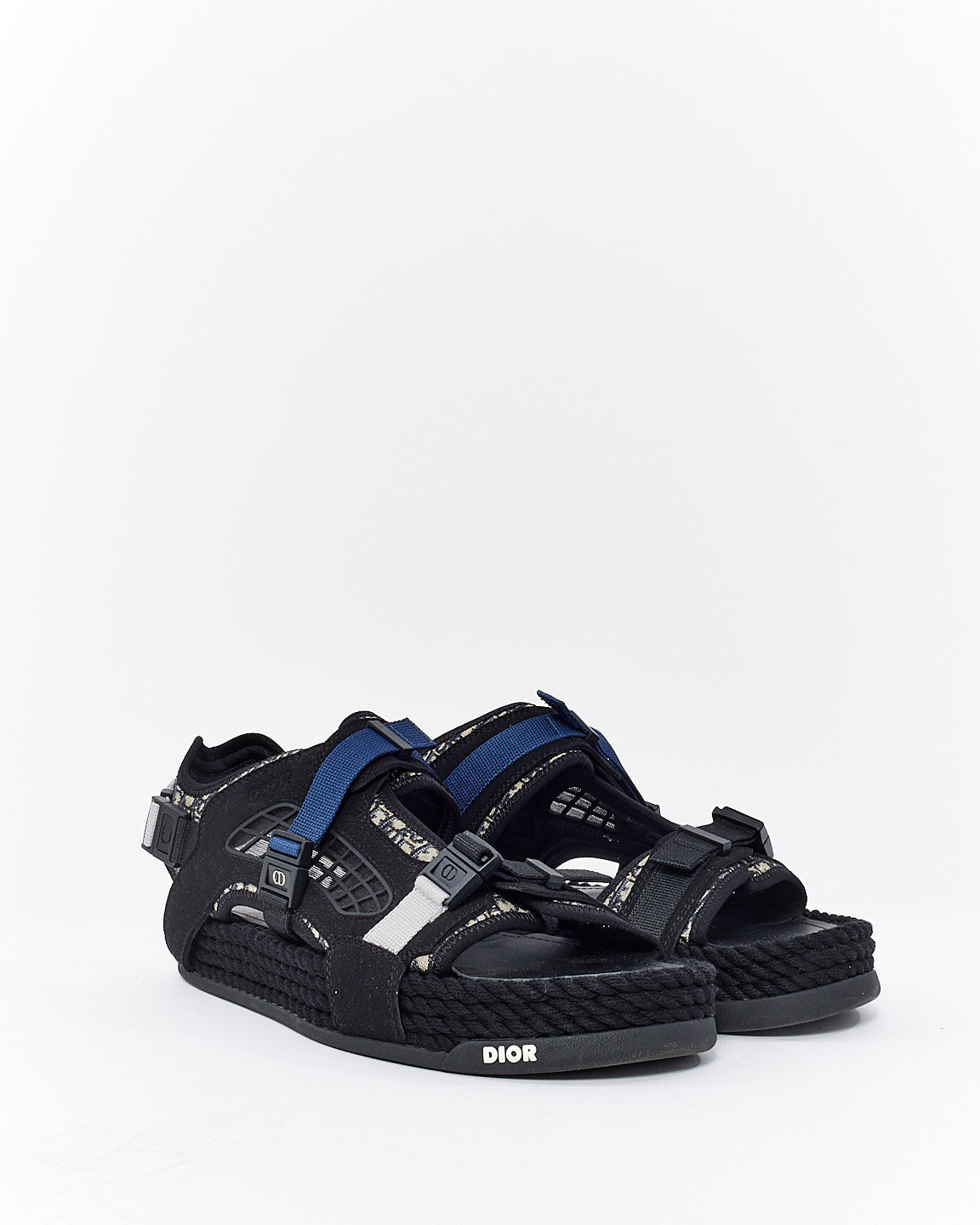 Dior Men
s Black Suede 
Canvas Sandals - 44