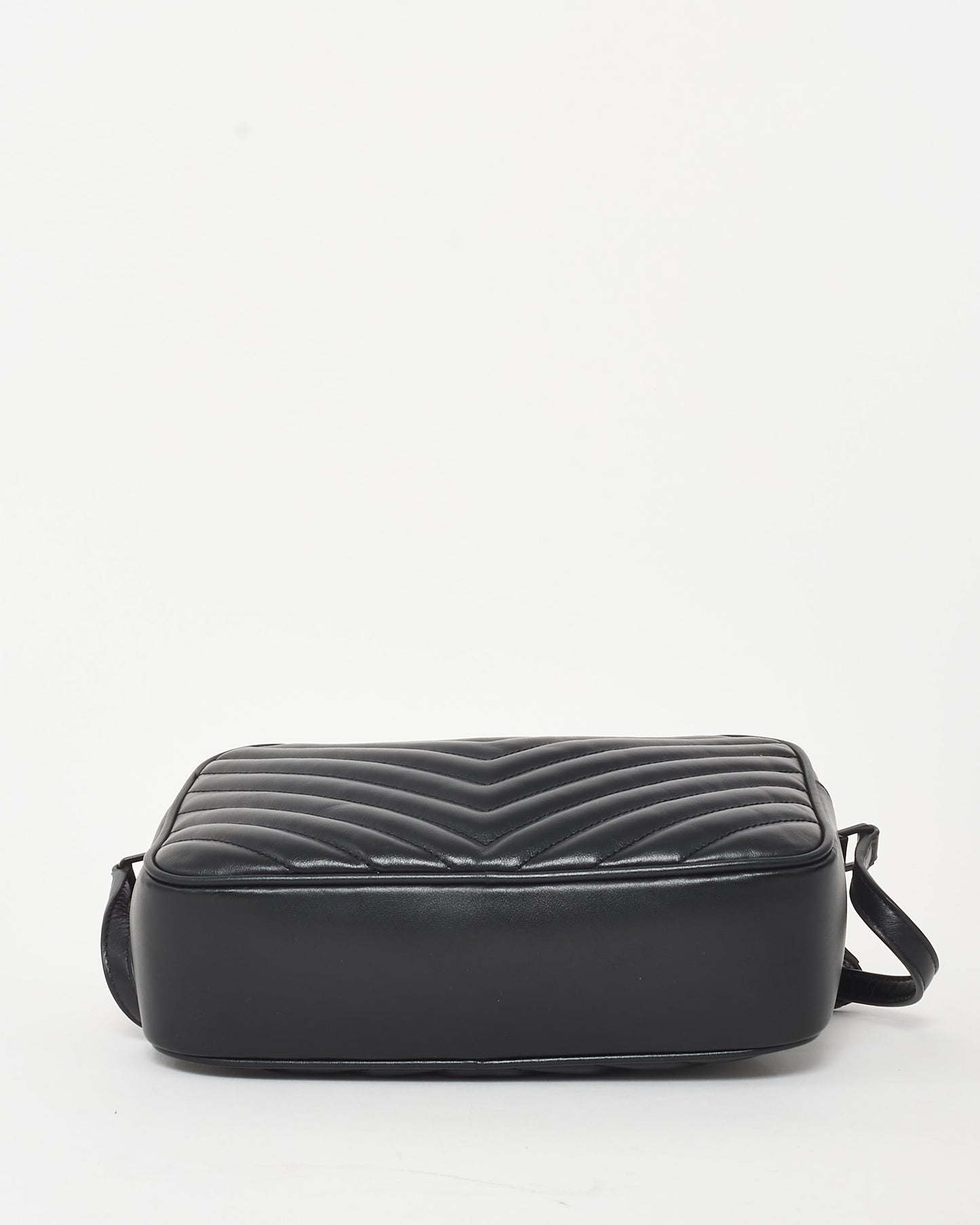 Saint Laurent Black Chevron Leather 
Black Hardware Lou Camera Bag