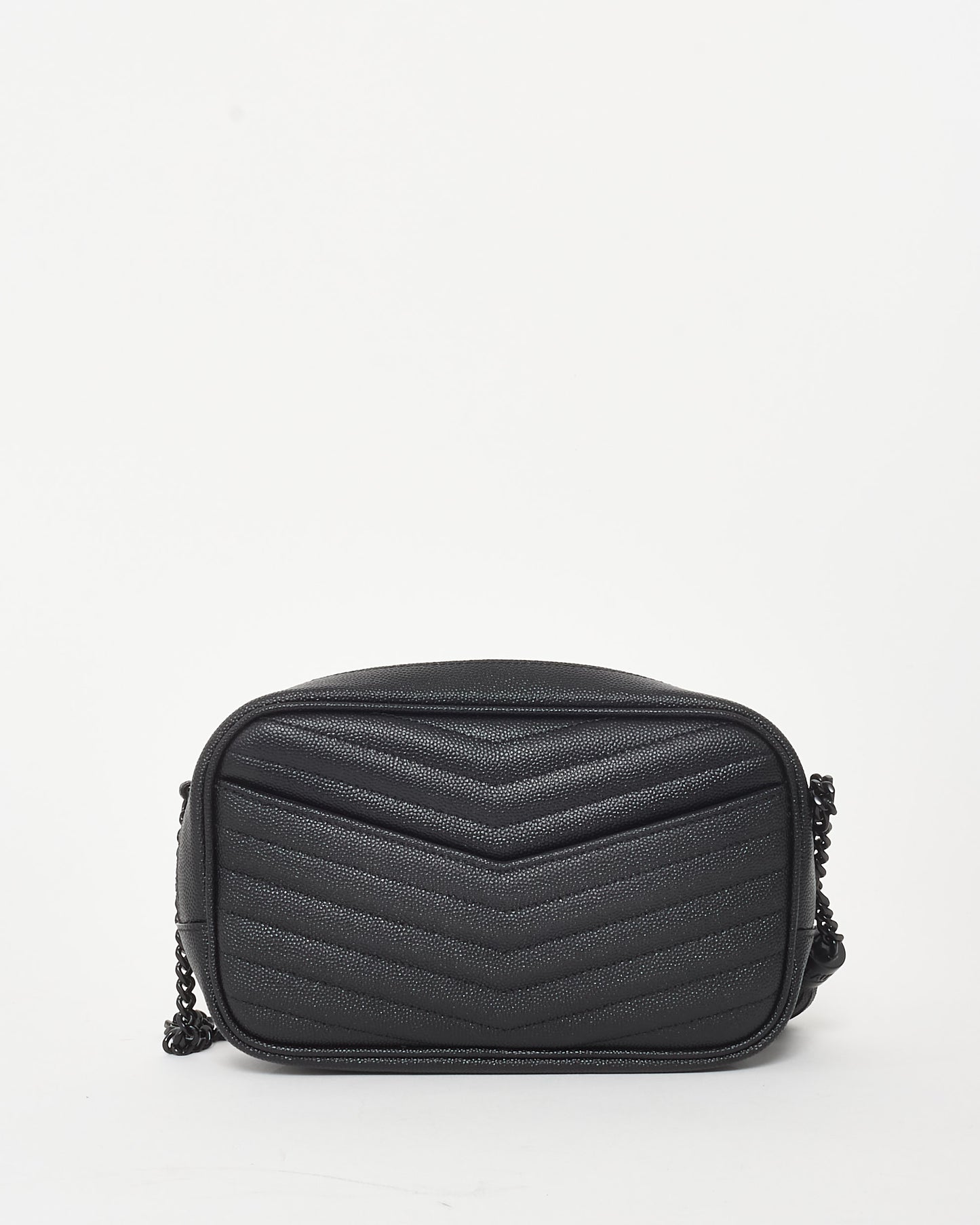 Saint Laurent Black Grain De Poudre Mini Lou Crossbody Bag