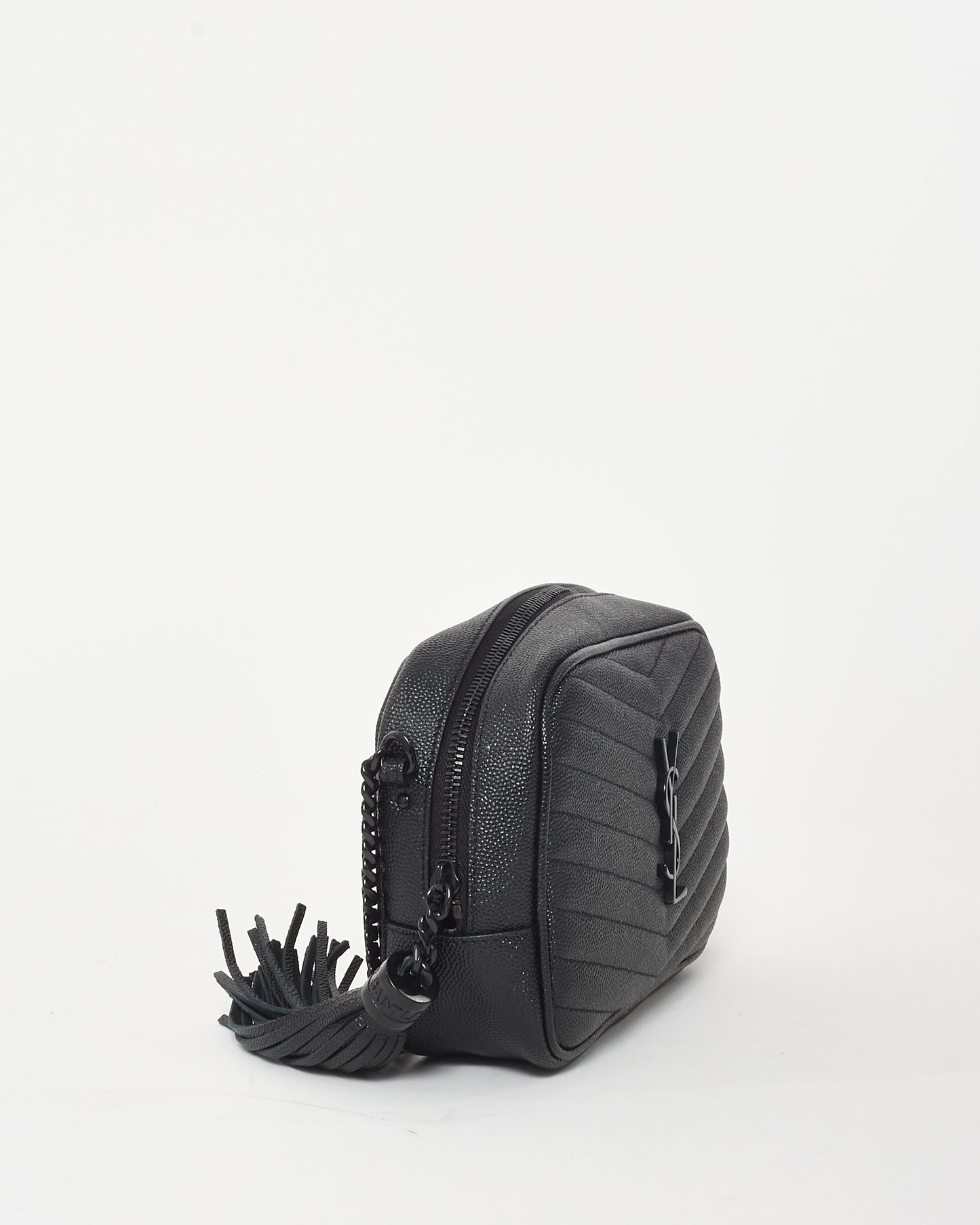 Saint Laurent Black Grain De Poudre Mini Lou Crossbody Bag