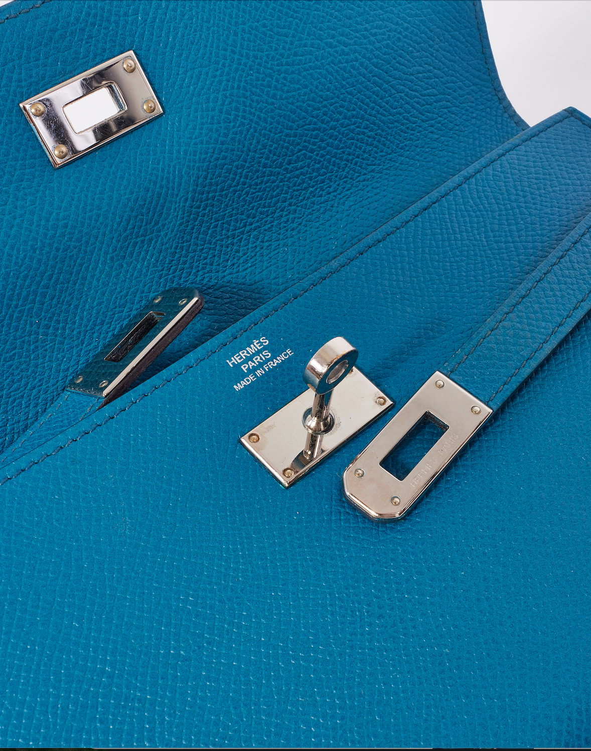 Hermès Blue Colvert Epsom Kelly Classic Wallet