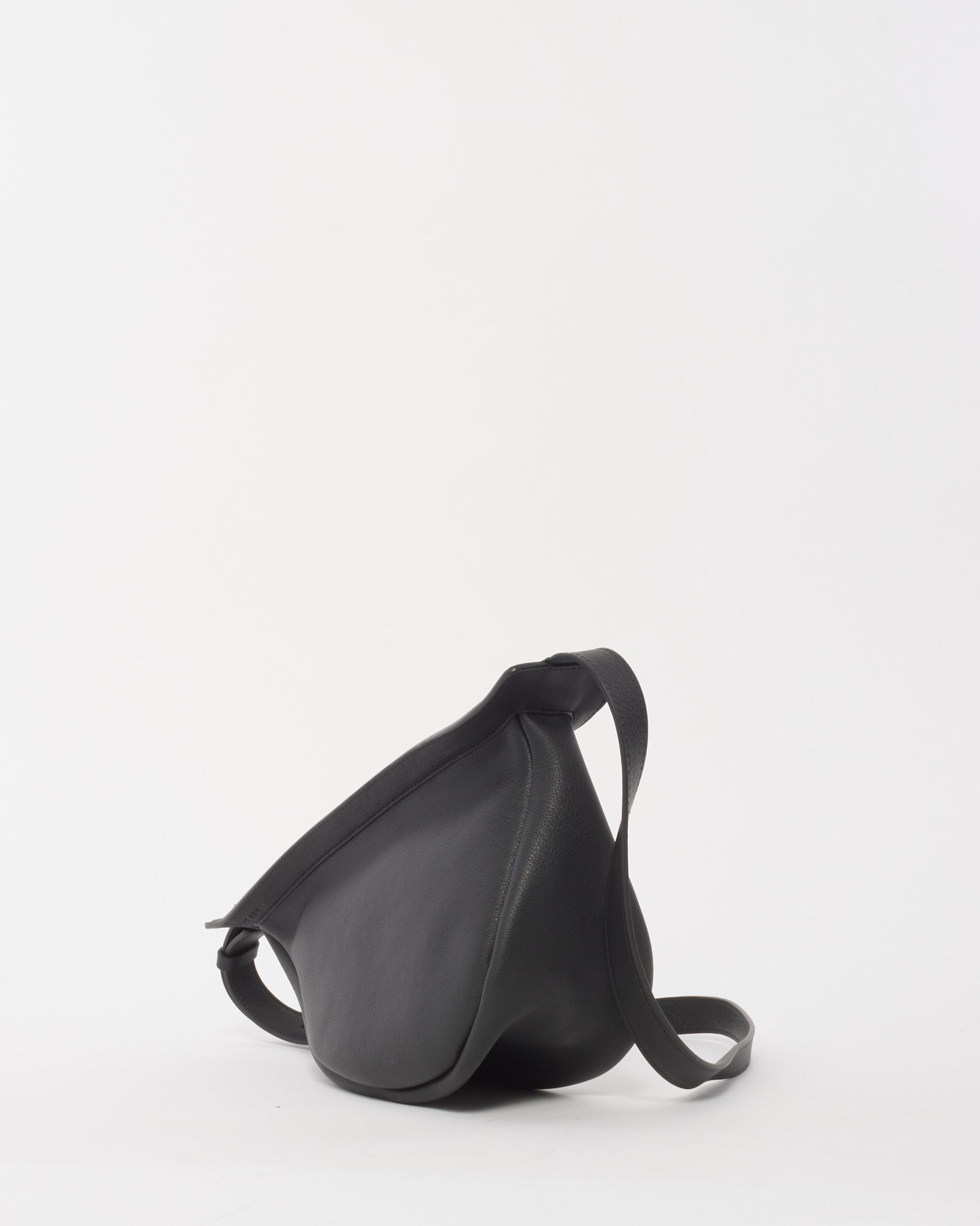 The Row Black Leather Small Banana Bag