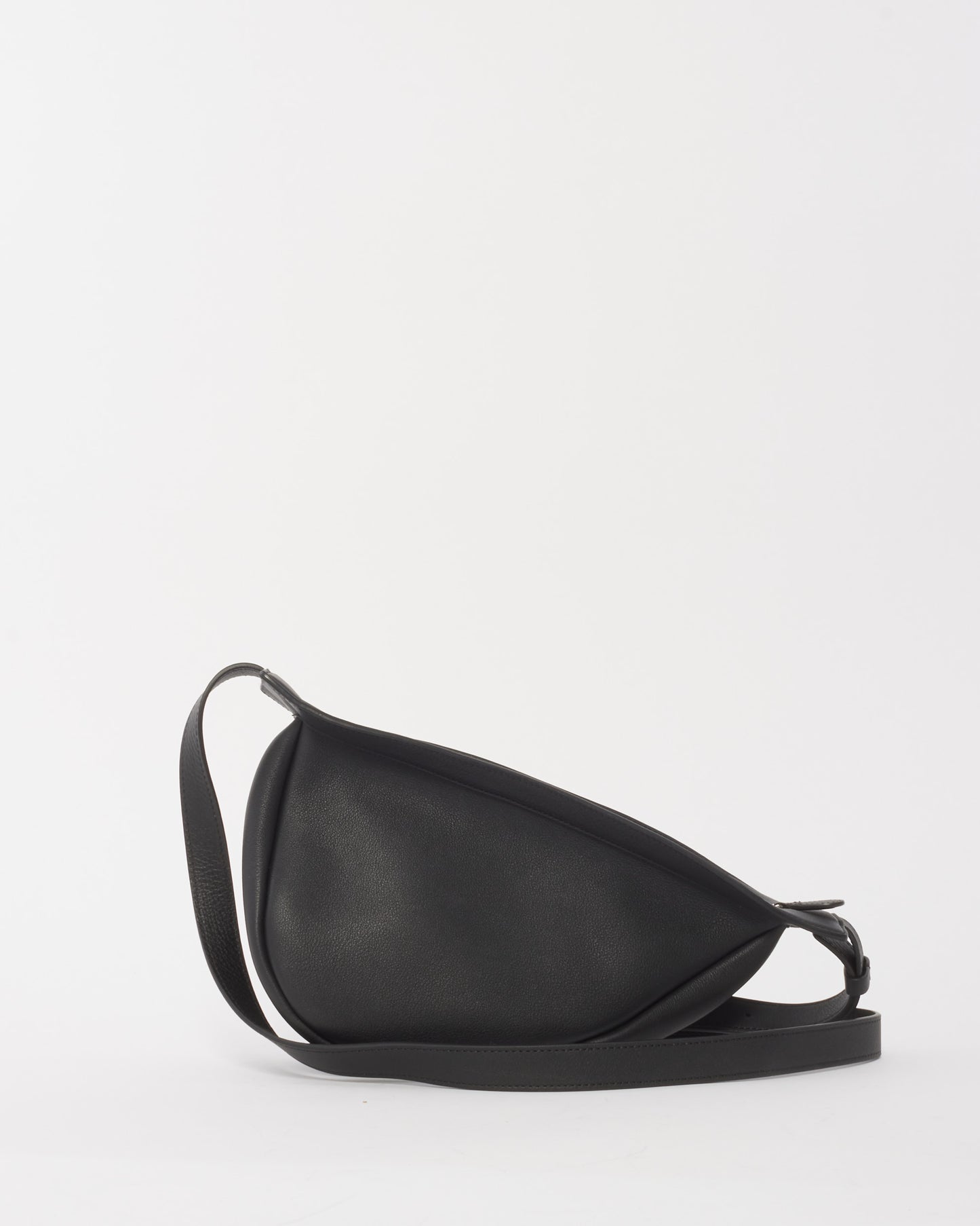 The Row Black Leather Small Banana Bag