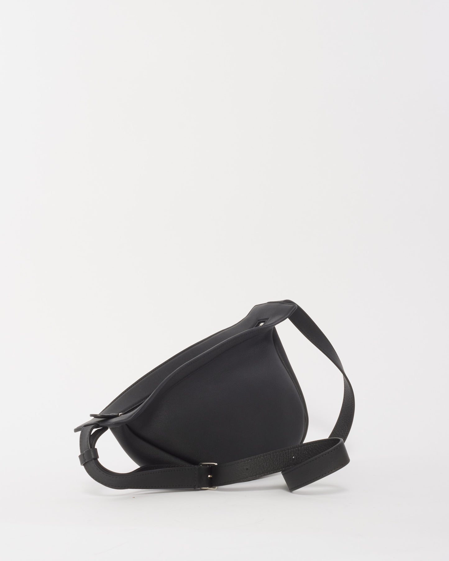 The Row Black Leather Small Banana Bag