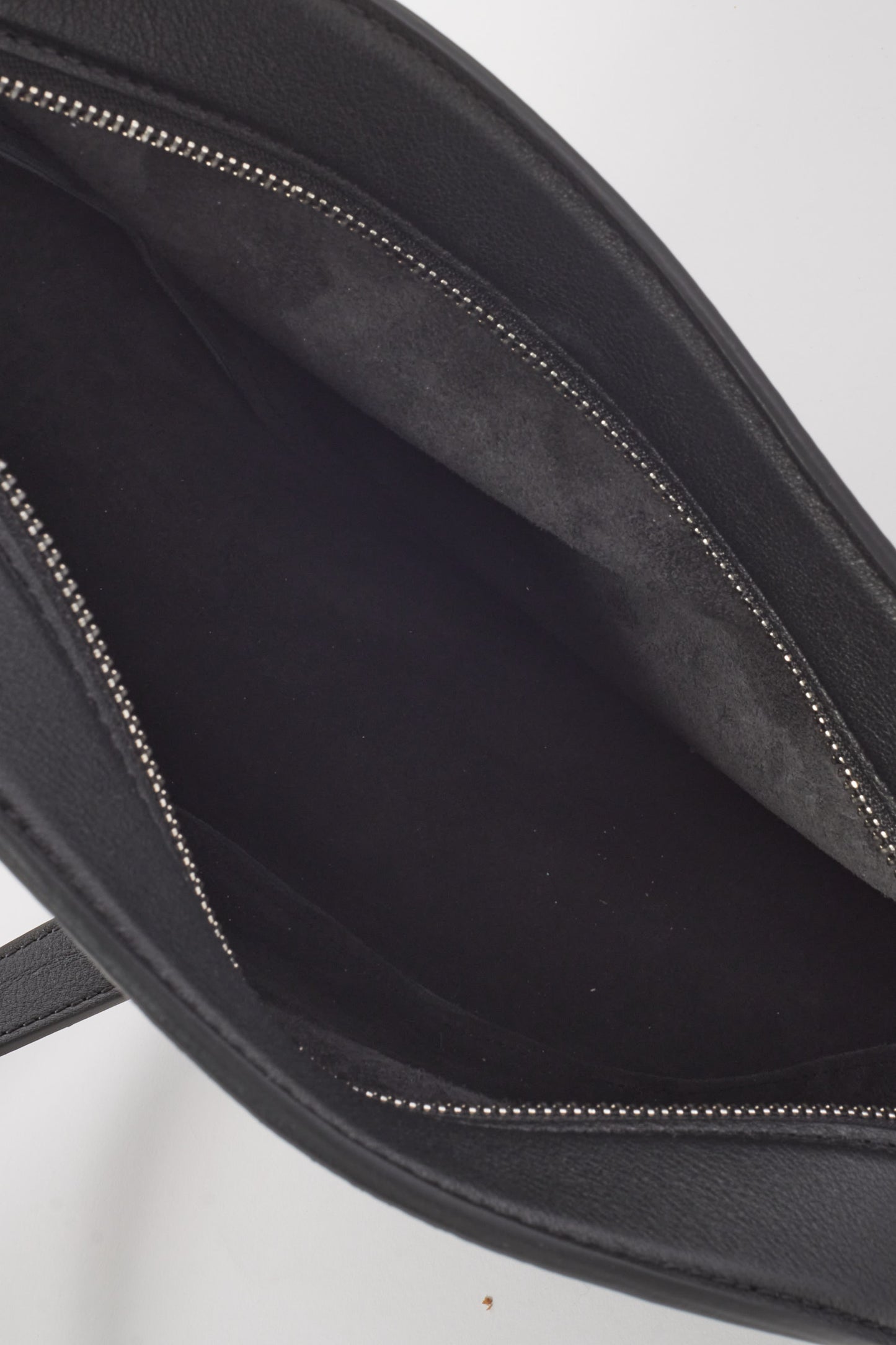 The Row Black Leather Small Banana Bag