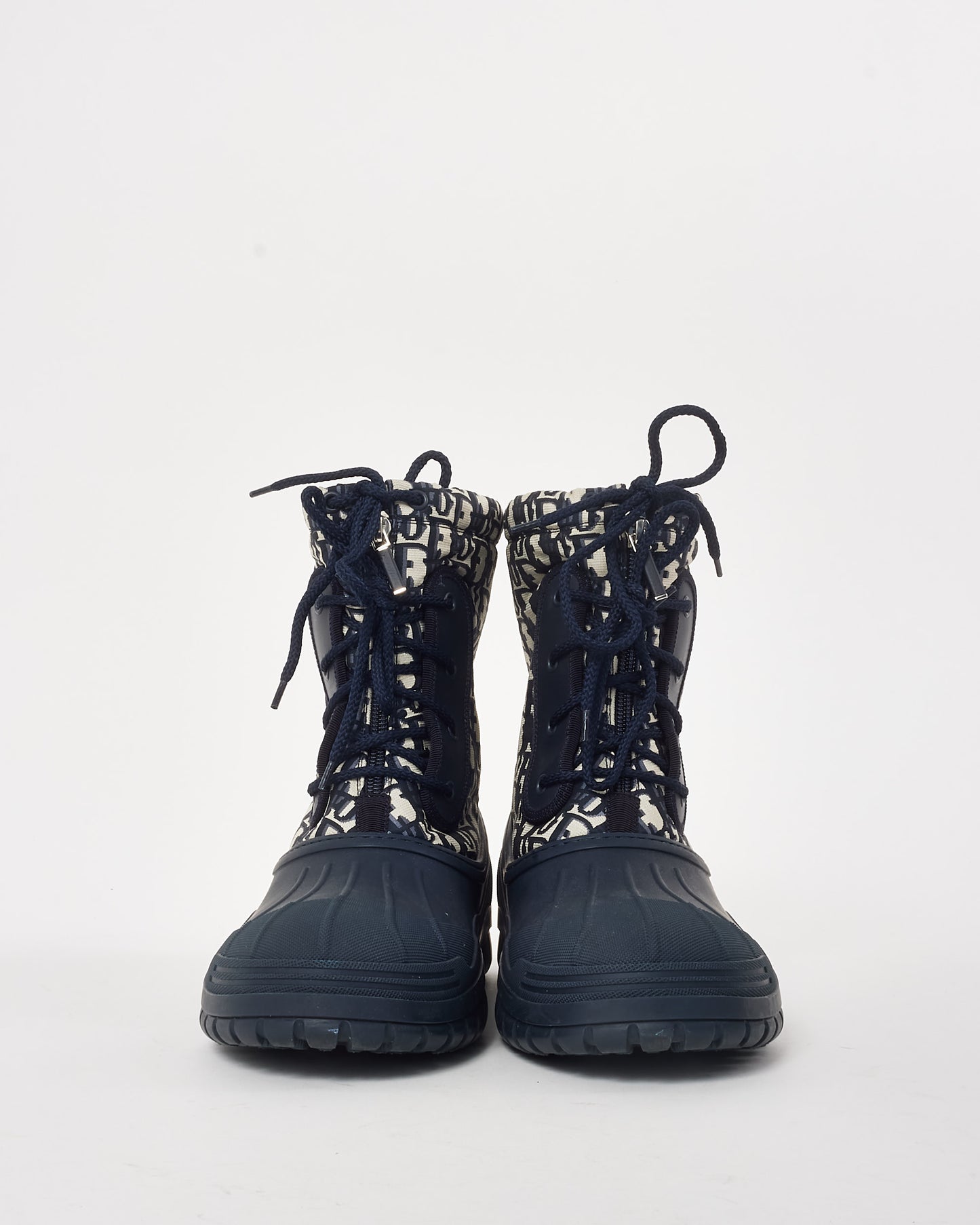 Dior Navy Oblique Nylon and Rubber D-Venture Boots - 41