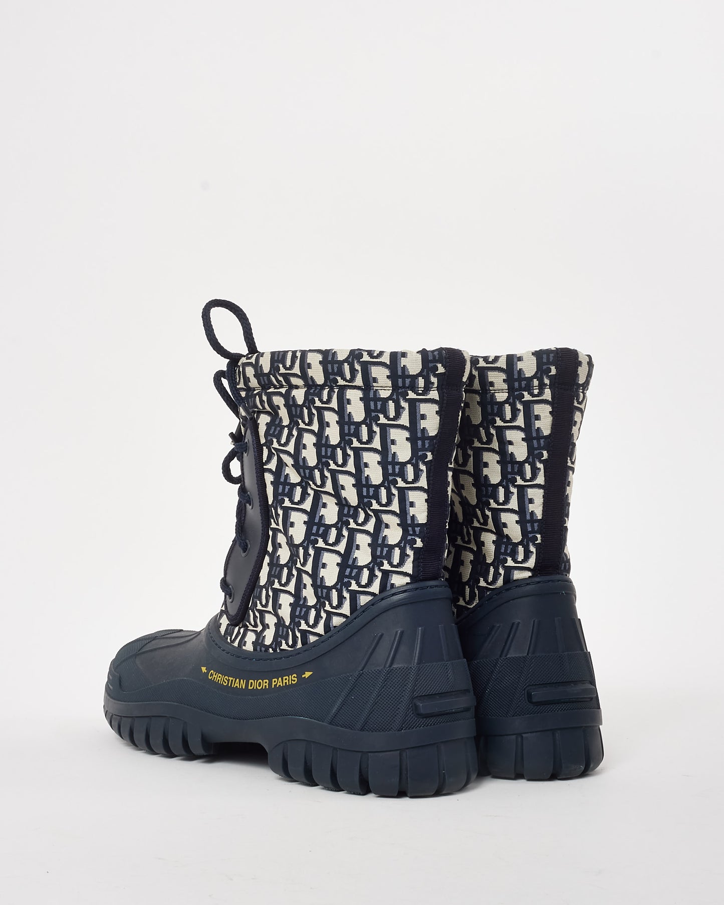 Dior Navy Oblique Nylon and Rubber D-Venture Boots - 41