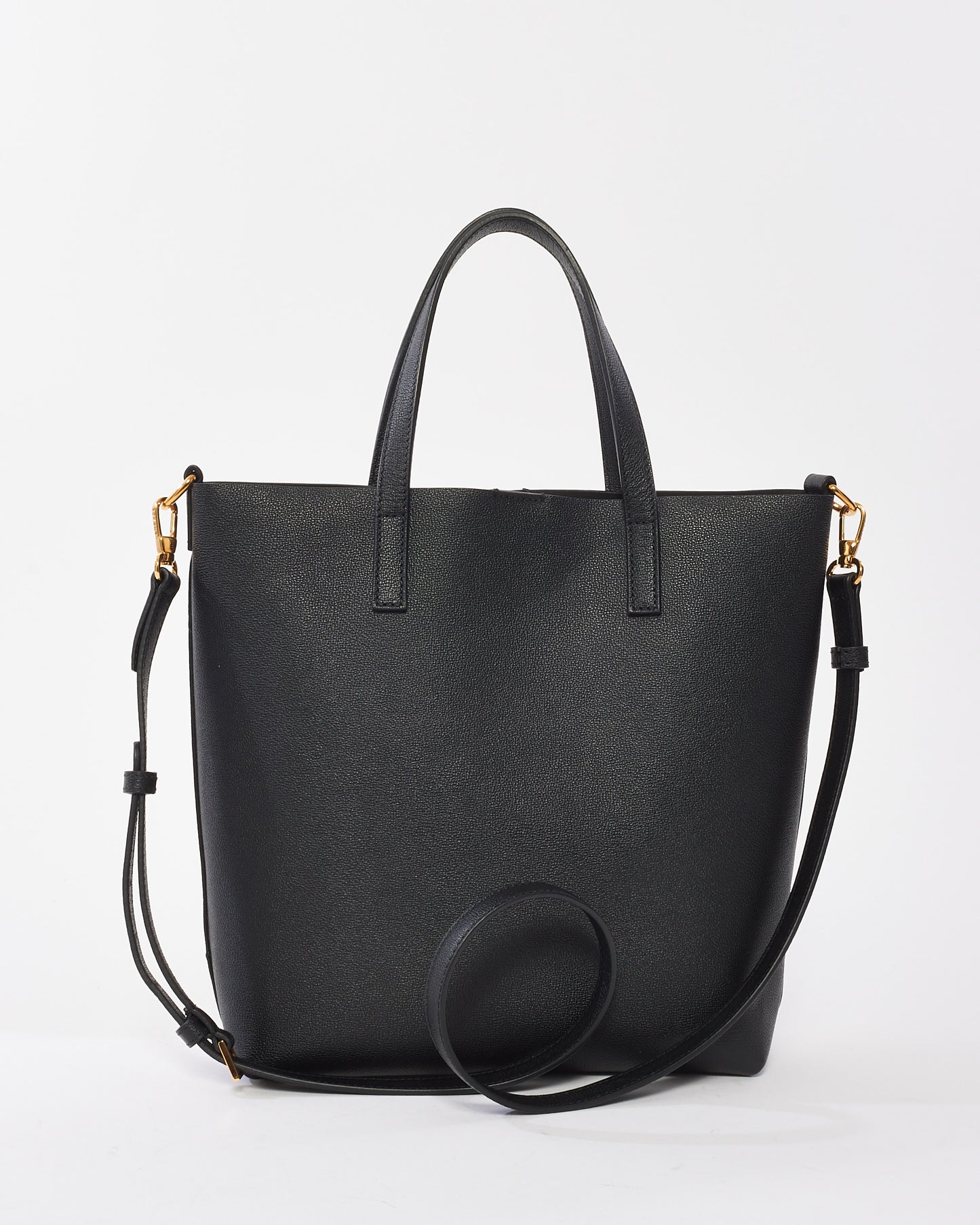 Versace Black Leather Virtus Shopping Tote