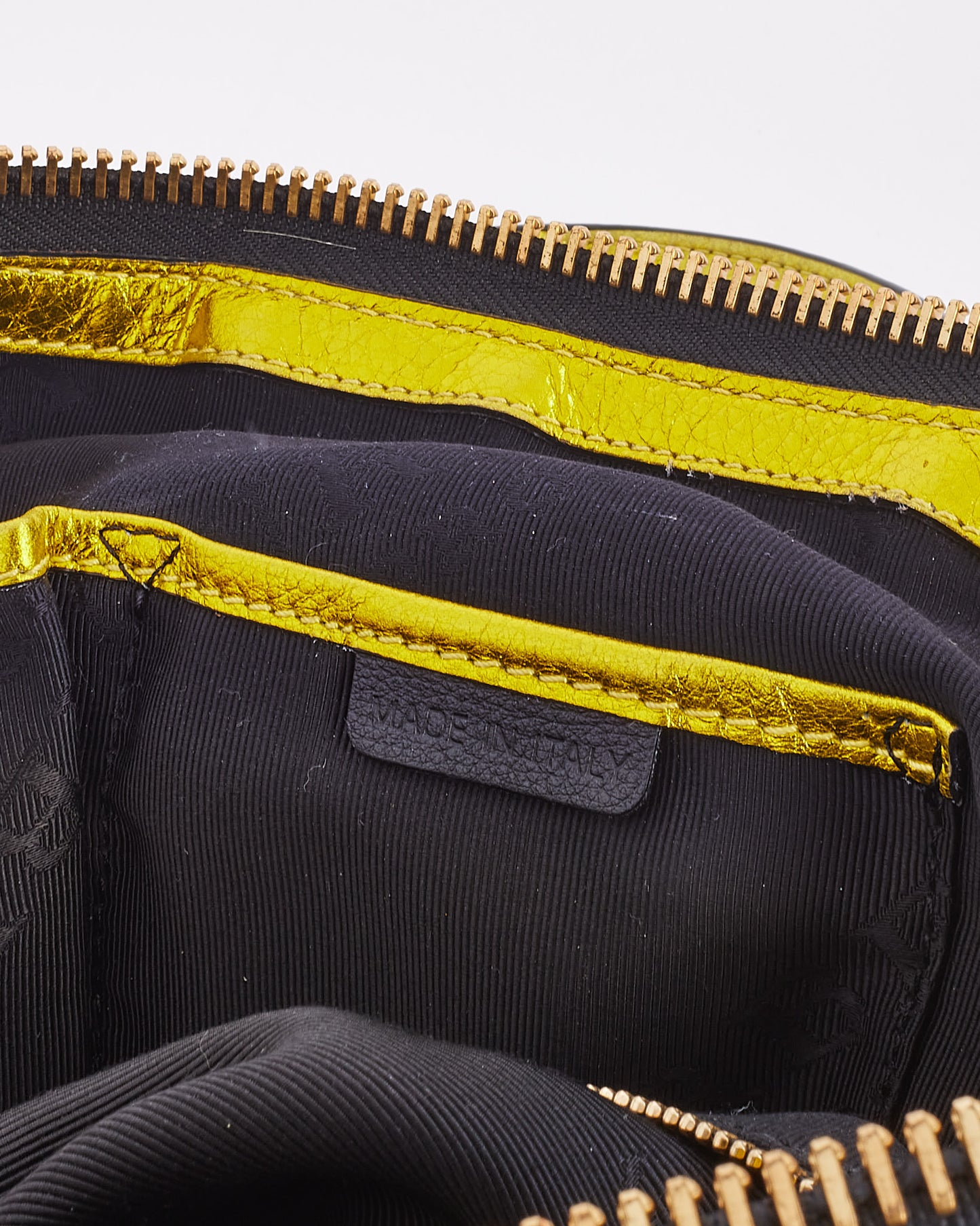 Sac Prorsum en cuir grainé jaune métallisé Burberry