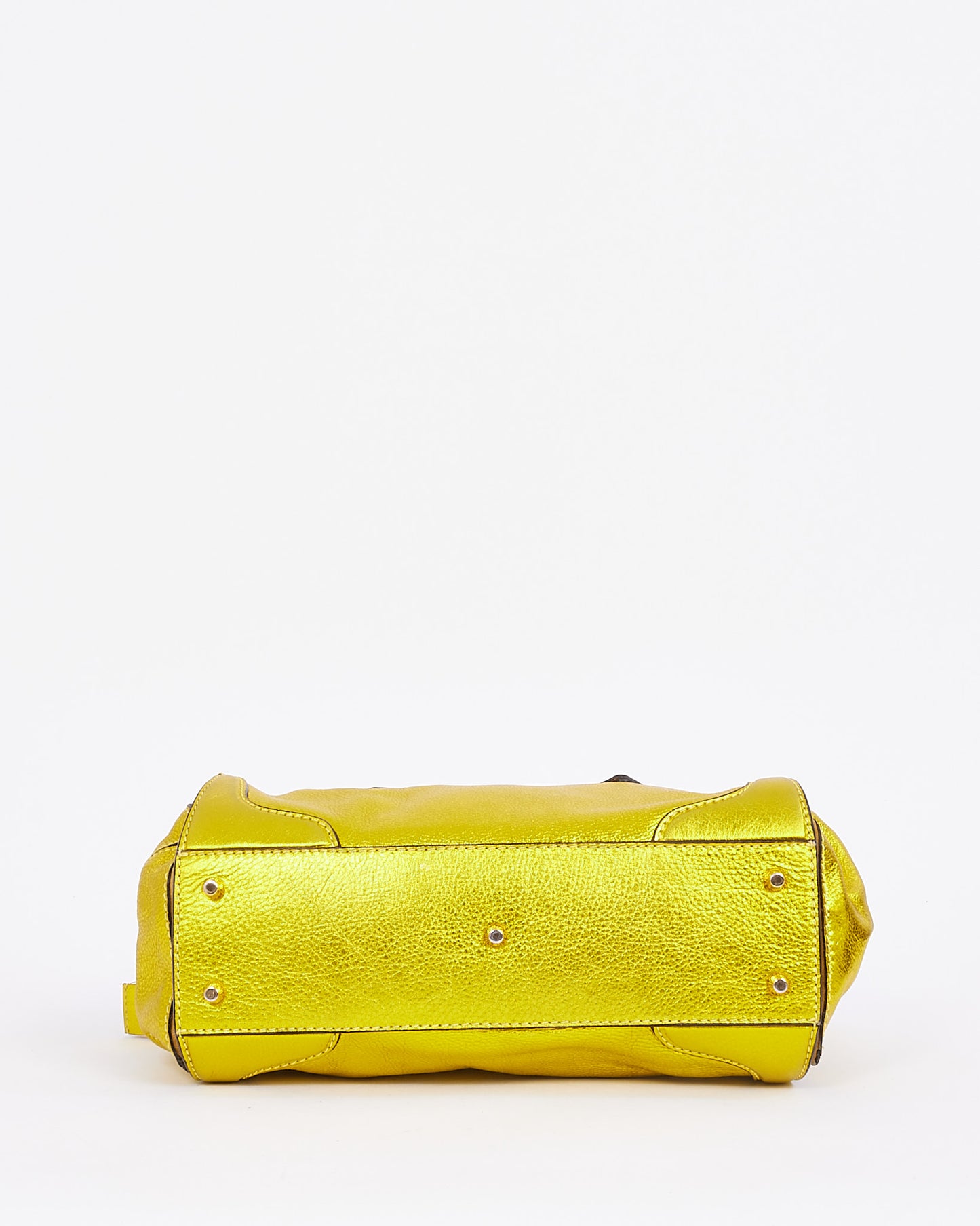 Sac Prorsum en cuir grainé jaune métallisé Burberry