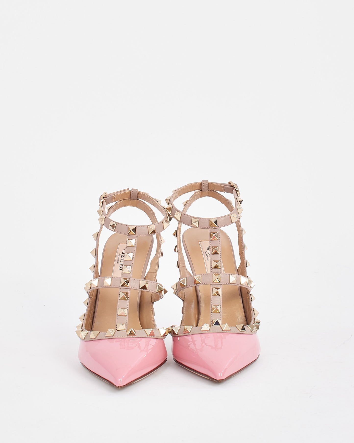 Valentino Pink Patent Leather Rockstud Pumps - 38