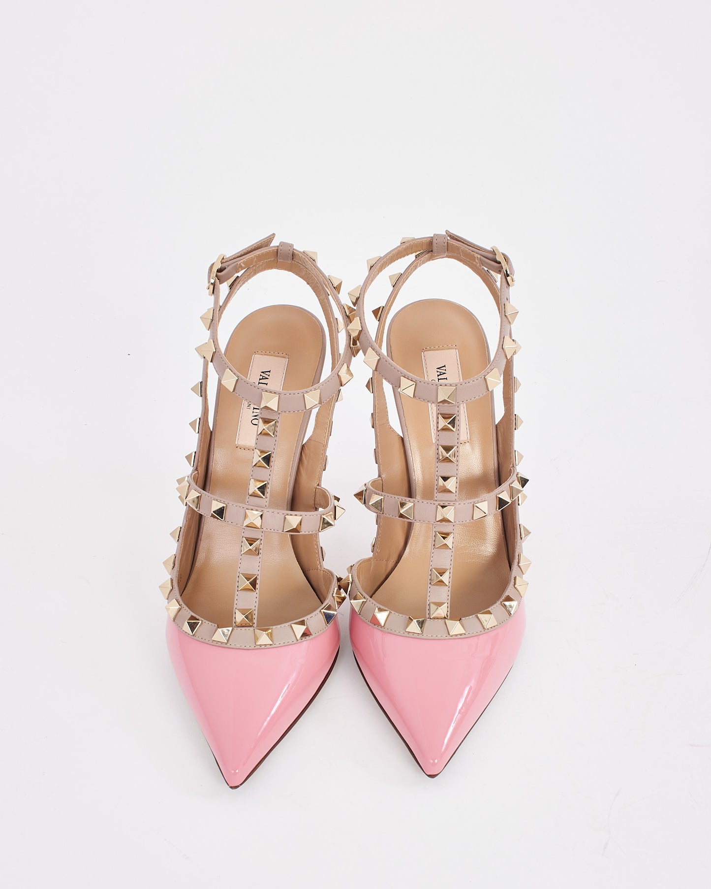 Valentino Pink Patent Leather Rockstud Pumps - 38