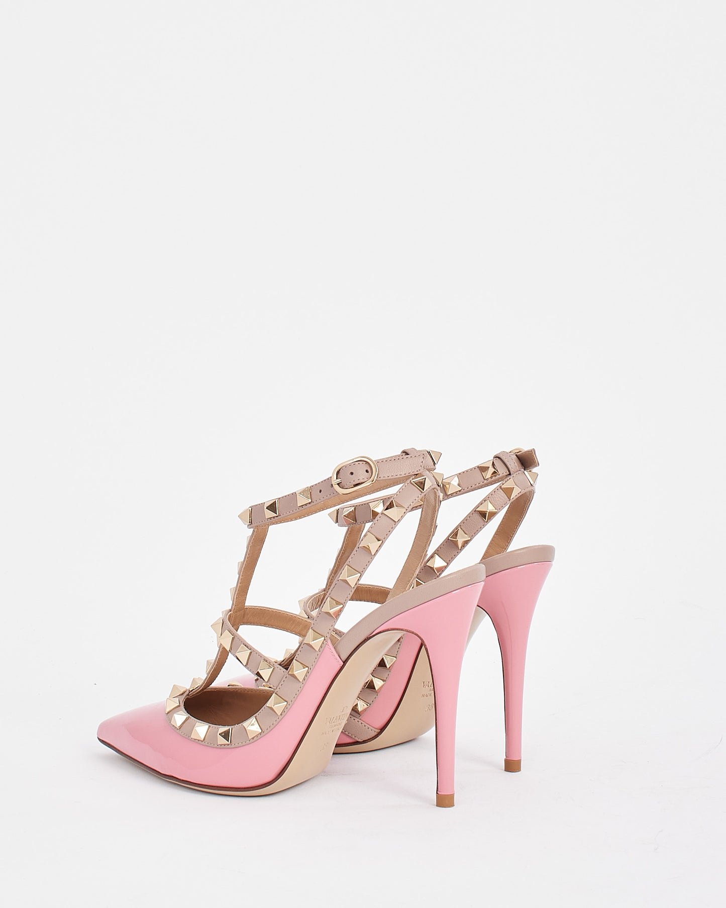 Valentino Pink Patent Leather Rockstud Pumps - 38