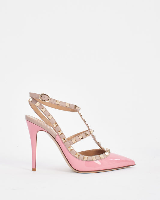 Valentino Pink Patent Leather Rockstud Pumps - 38